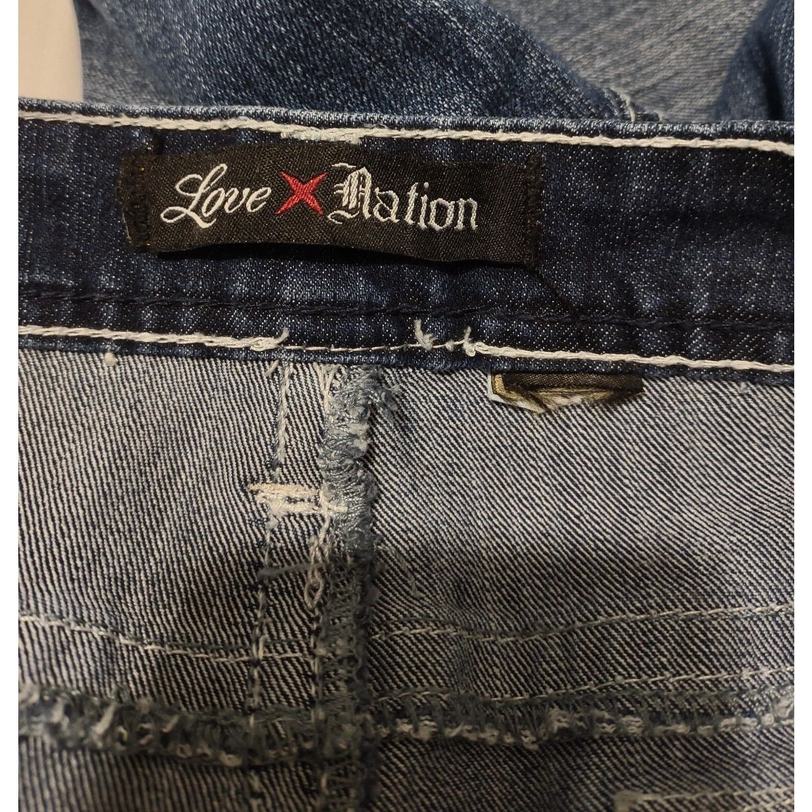 Love Machine Love Nation Jeans 34X22 Women's Straight Blue Denim Cropped Size 34" / US 12 / IT 48 - 4 Thumbnail