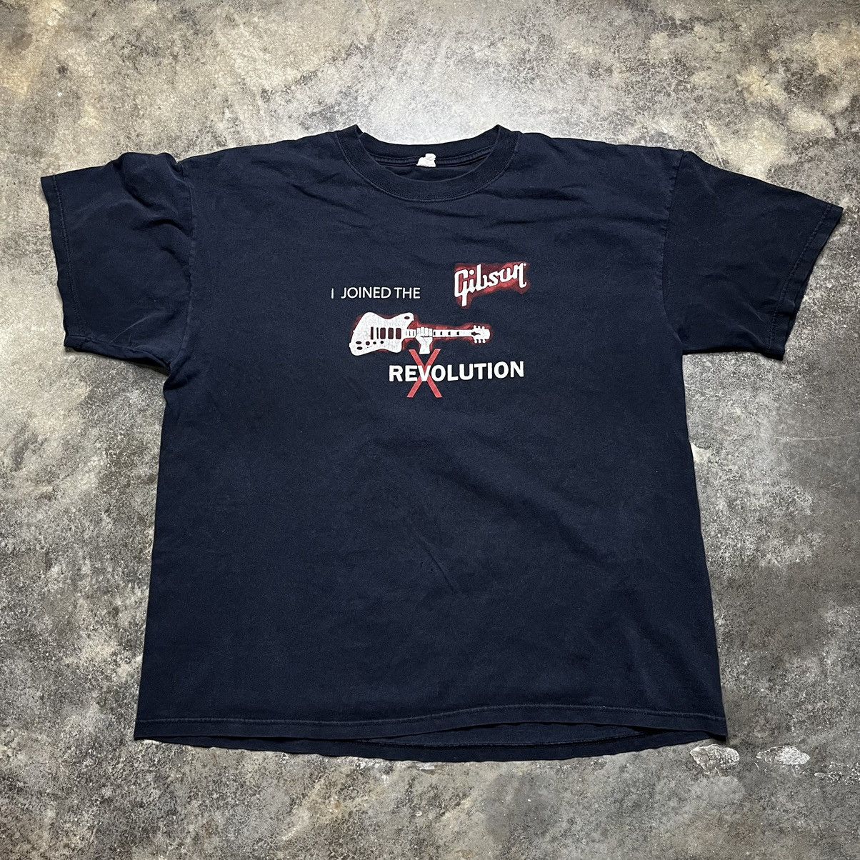 Vintage vintage gibson guitar revolution faded black tshirt Size US XL / EU 56 / 4 - 2 Thumbnail