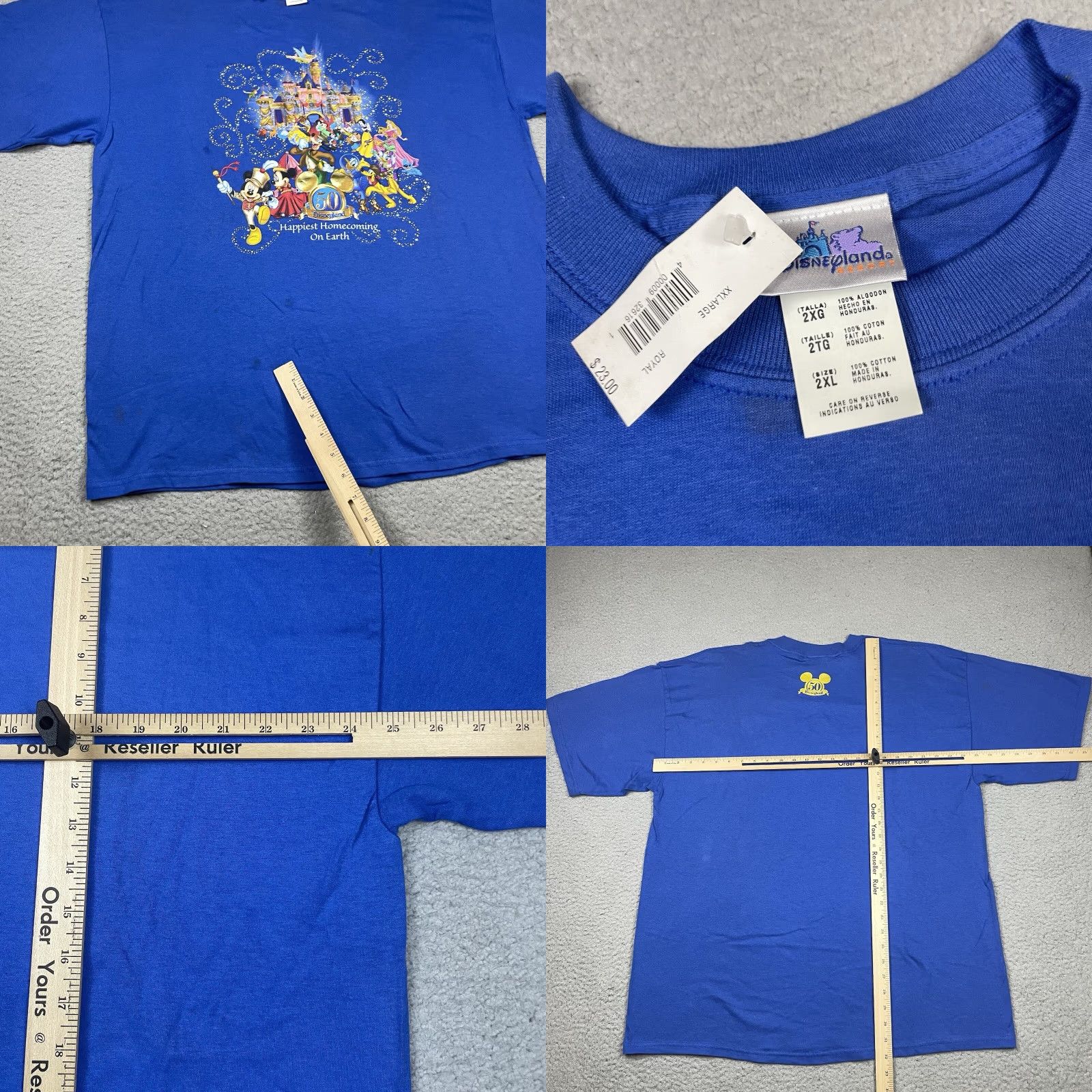 Disney VINTAGE Disney T-Shirt Men 2XL Blue Mickey Mouse 50th Anniversary Disneyland Resort Shirt Size US XXL / EU 58 / 5 - 8 Thumbnail
