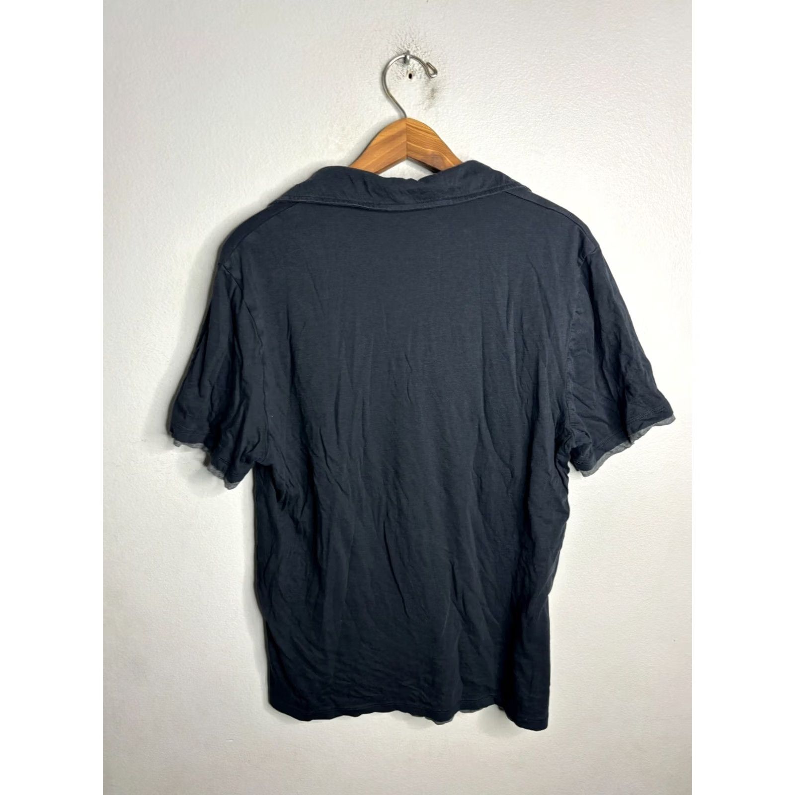 Vince Vince Polo Shirt Mens M Black Short Sleeve Polo Knit Cotton Collar Button 3123 Size US M / EU 48-50 / 2 - 3 Thumbnail