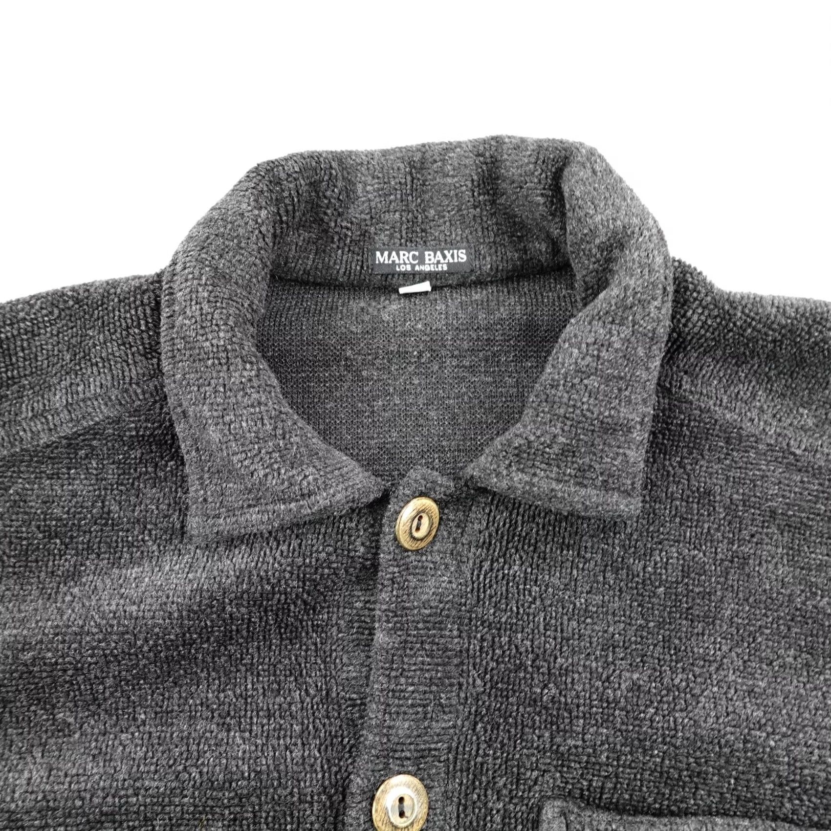 Marcs MARC BAXIS Vintage Shirt Mens Large Black Towel Terry Cloth Button Up Soft Knit Size US L / EU 52-54 / 3 - 2 Thumbnail