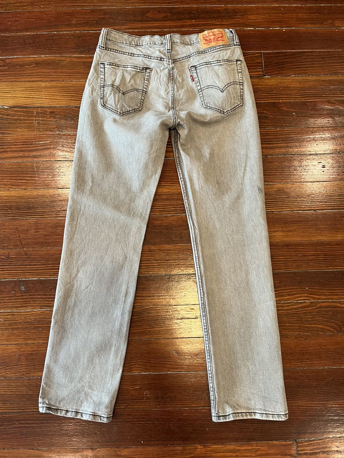 Levi's Vintage Clothing Levi’s 514 Straight Fit Grey Denim Jeans — Size 33x32 Size US 33 - 2 Thumbnail