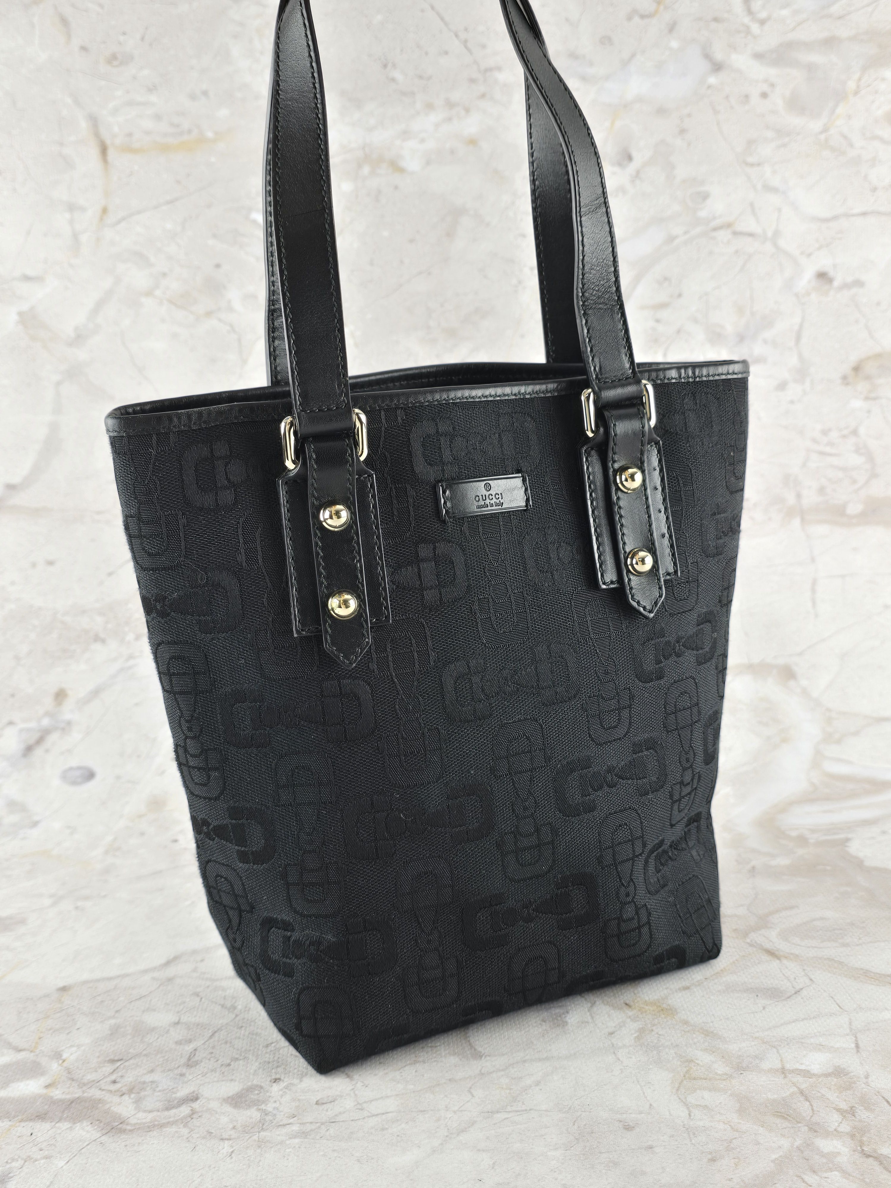 Gucci Gucci Bucket Handbag Coated Canvas black + dust bag Size ONE SIZE - 3 Thumbnail