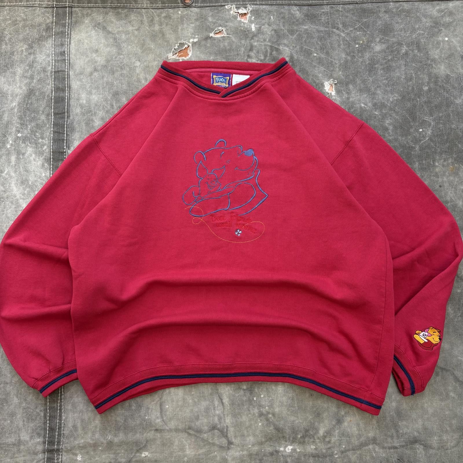 Disney Vintage 90s Winnie The Pooh Piglet Best Friends Sweatshirt Size L / US 10 / IT 46 - 1 Thumbnail
