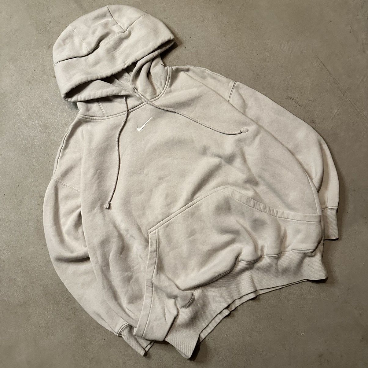 Nike Cream Nike Center Swoosh Sweatshirt Hoodie Size M Size US M / EU 48-50 / 2 - 1 Thumbnail