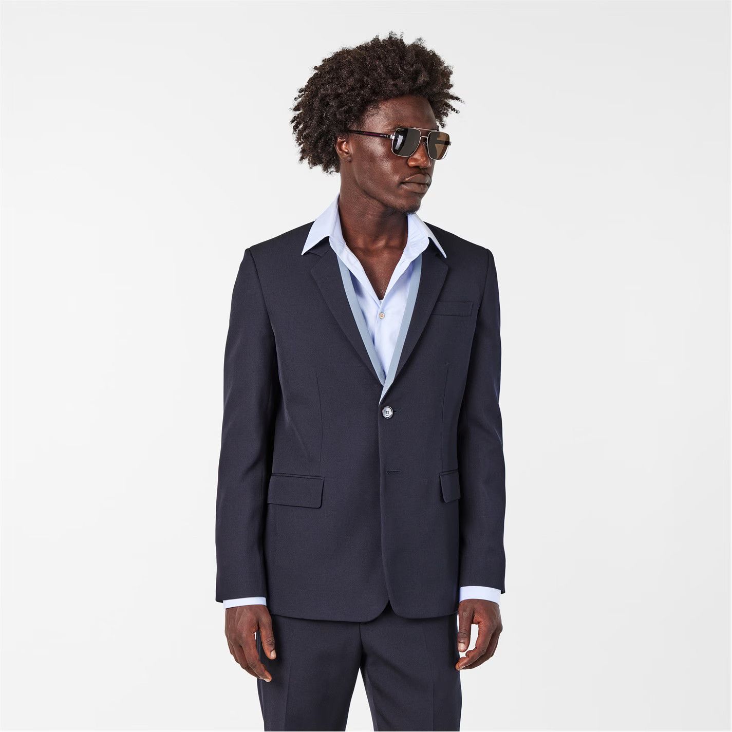 Gucci o1g2r1mq0426 Single Breasted Contrast Blazer in Blue Size US XL / EU 56 / 4 - 2 Thumbnail