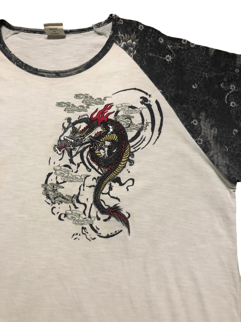 Japanese Brand Sukajan T-shirt Dragon Over Print Shirt Sleeve Tee Size US L / EU 52-54 / 3 - 5 Thumbnail