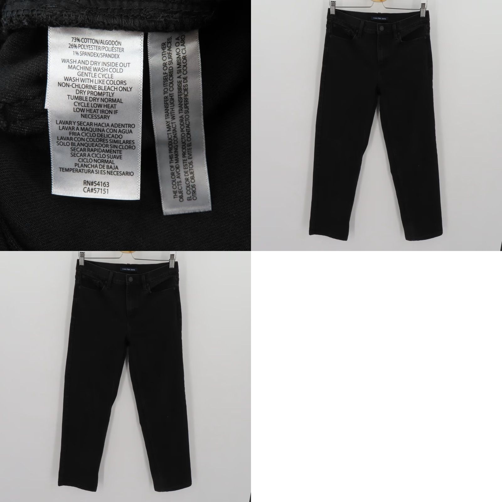 Calvin Klein Calvin Klein Jeans Black Denim Straight Leg 4 Women's Regular Cotton Blend 5-Pocket Stretch Size 27" / US 4 / IT 40 - 8 Thumbnail