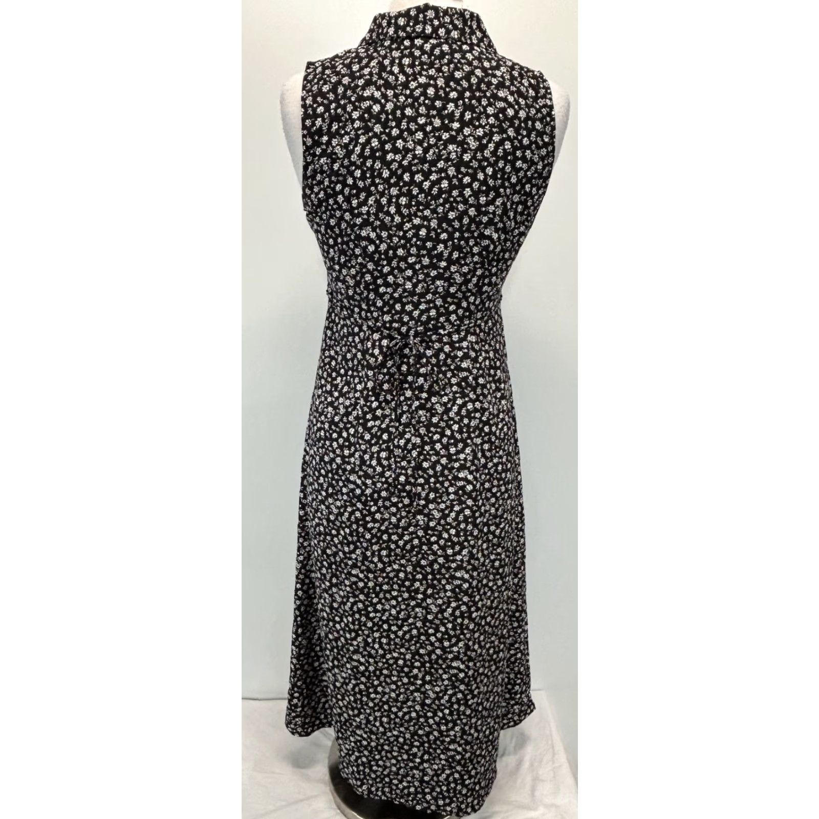 Loft LOFT Outlet Dress Womens Sz 4P Petite Black Ditsy Floral Midi Button Front Cottage Size S / US 4 / IT 40 - 3 Thumbnail