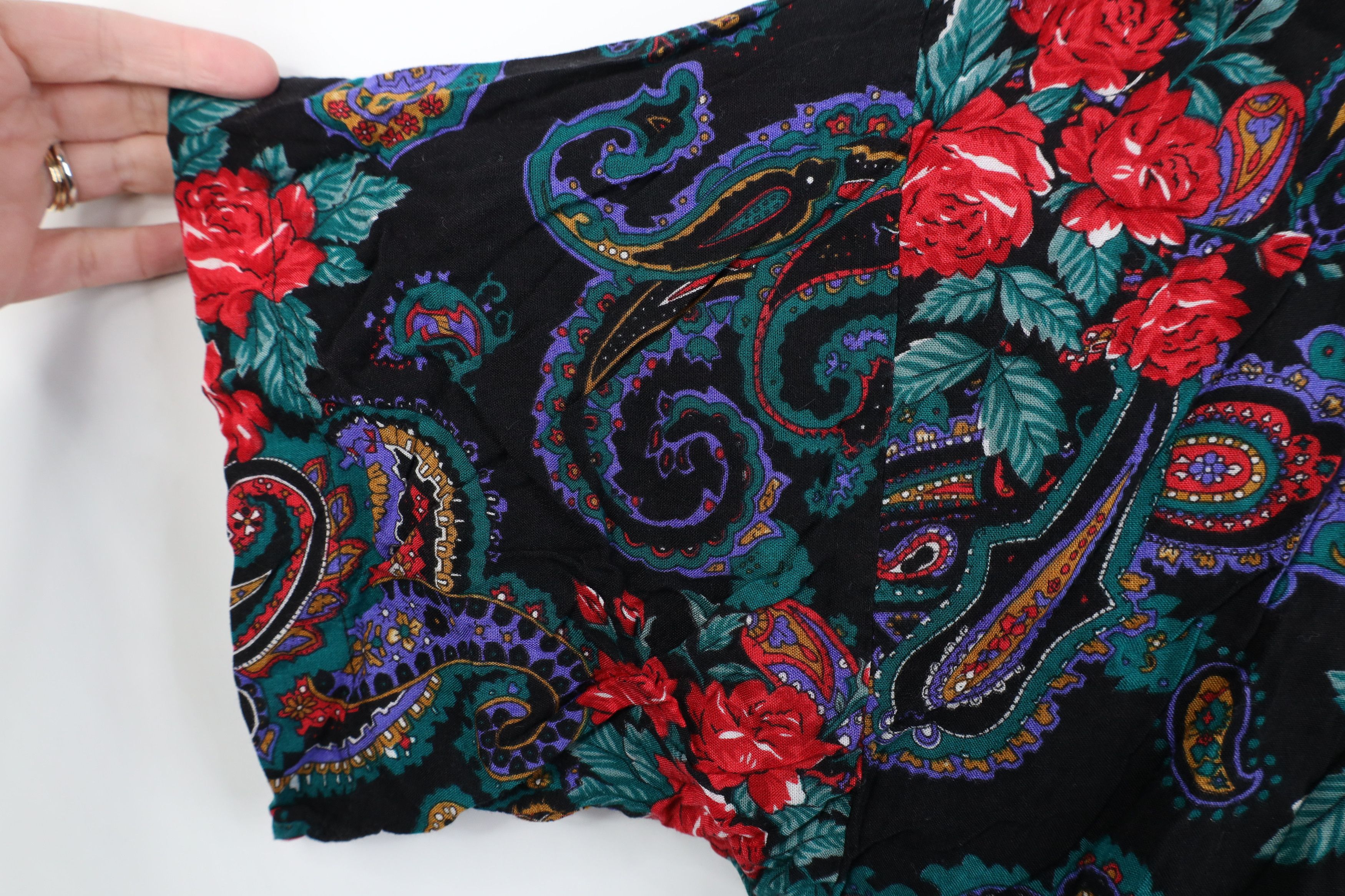 Vintage Vintage 90s Streetwear Gabardine Flower Paisley Button Shirt Size XXL / US 16-18 / IT 52-54 - 5 Thumbnail