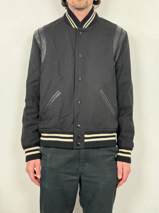 Saint Laurent Paris SS2017 Saint Laurent Teddy Black Wool Bomber Jacket Size US M / EU 48-50 / 2 - 2 Thumbnail