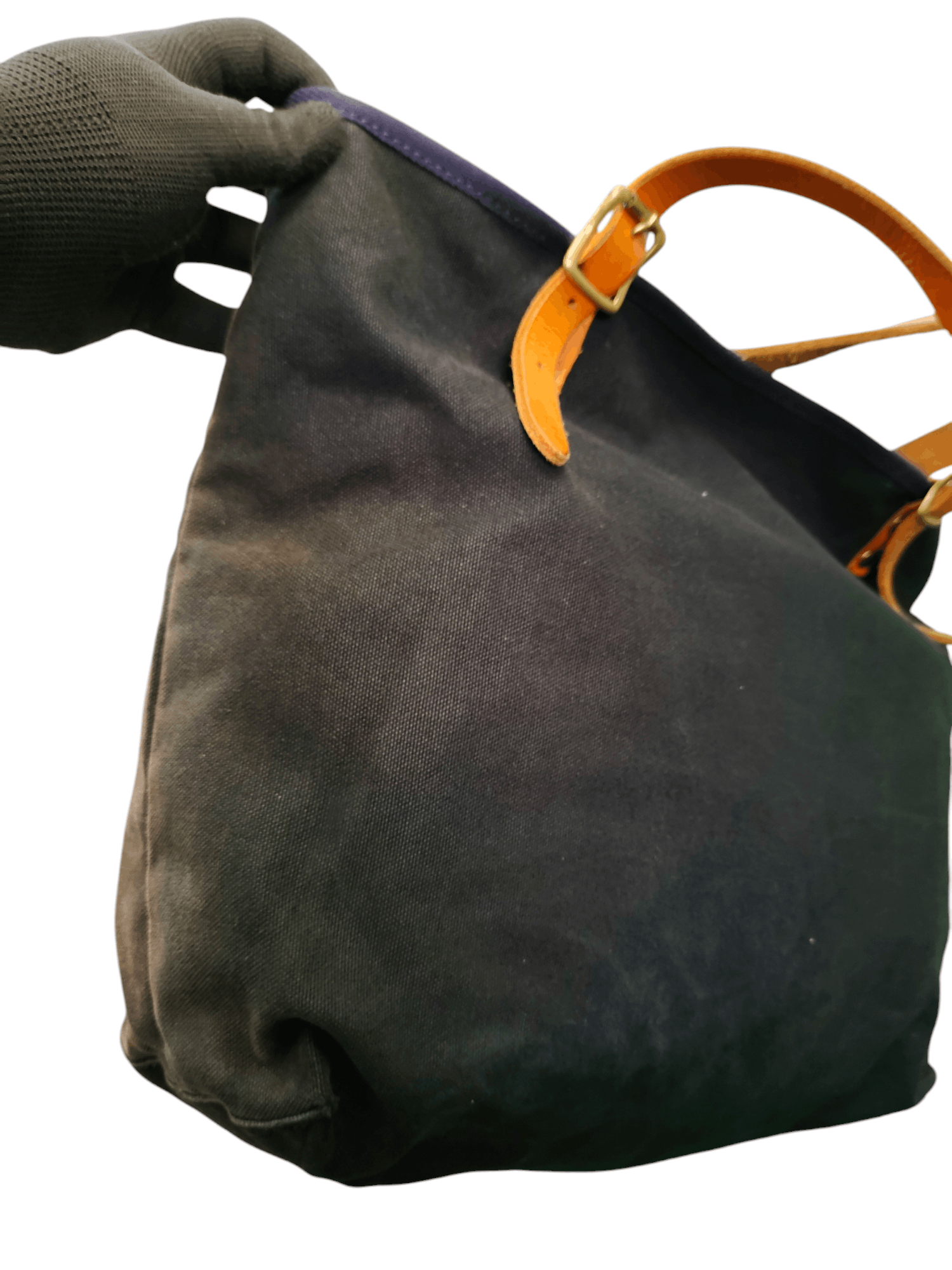Comme des Garcons × Undercover Vintage Ship Blue Japan Faded Canvas Mix Leather Tote Bag Size ONE SIZE - 9 Thumbnail