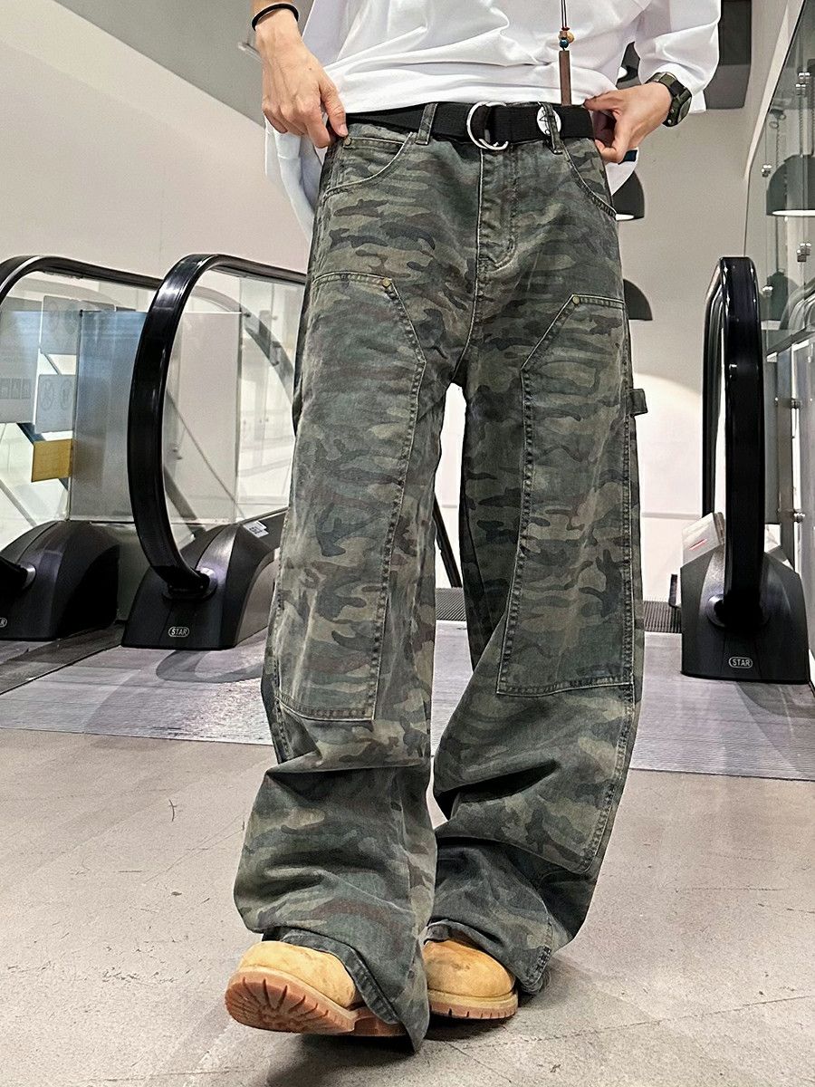 Designer × Japanese Brand × Vintage camo faded skate pattern baggy pants Size US 32 / EU 48 - 1 Thumbnail