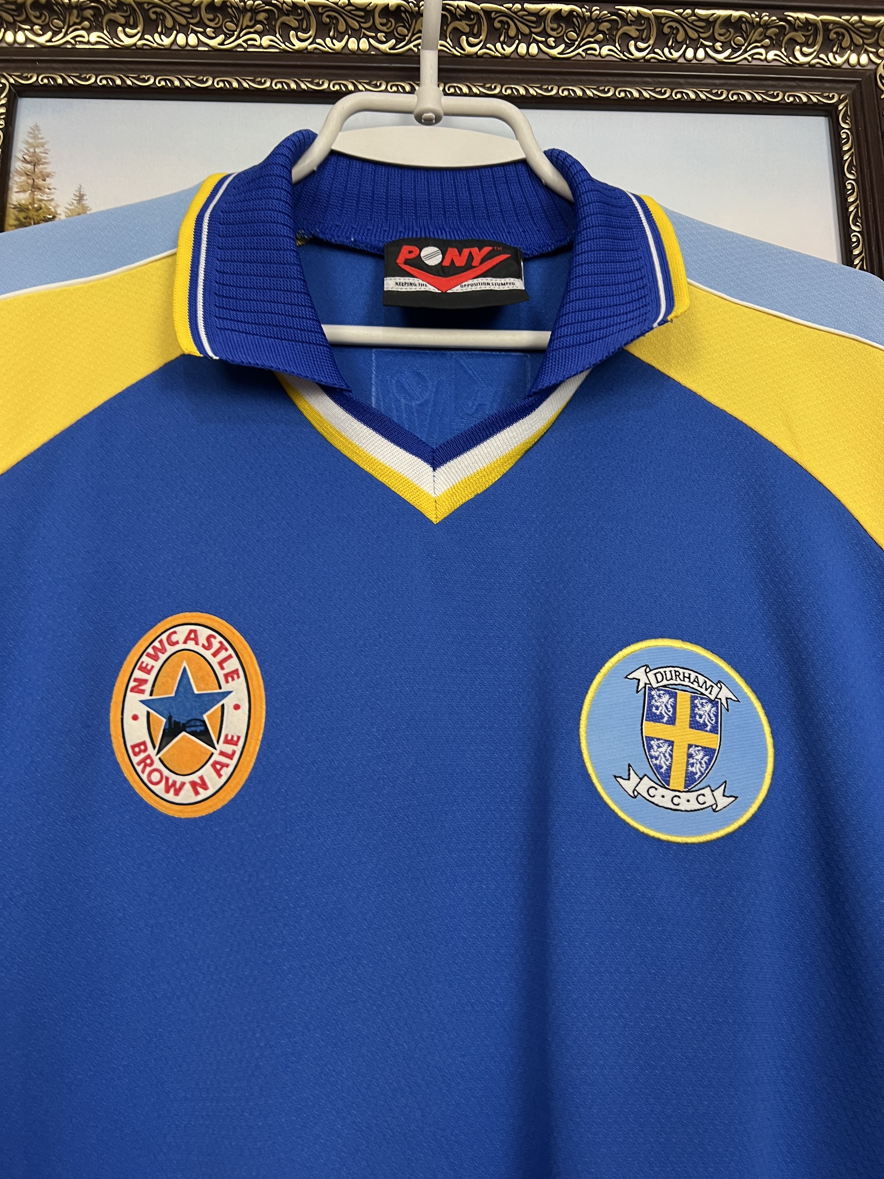 PONY Vintage 90's Durham County Cricket Club Shirt Jersey Rare Size US L / EU 52-54 / 3 - 3 Thumbnail