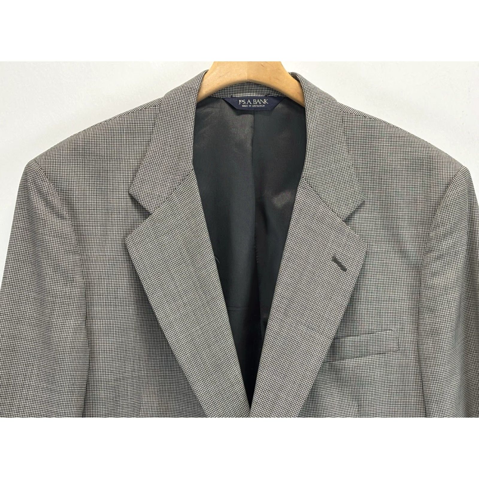 Jos. A. Bank VINTAGE Jos A Bank 2 Pc Suit Men’s 46R Jacket 40x27 Pants Black White Mini Houndstooth Mens Suit Jacket Set Regular Wool 2 Piece Size 46R - 3 Thumbnail