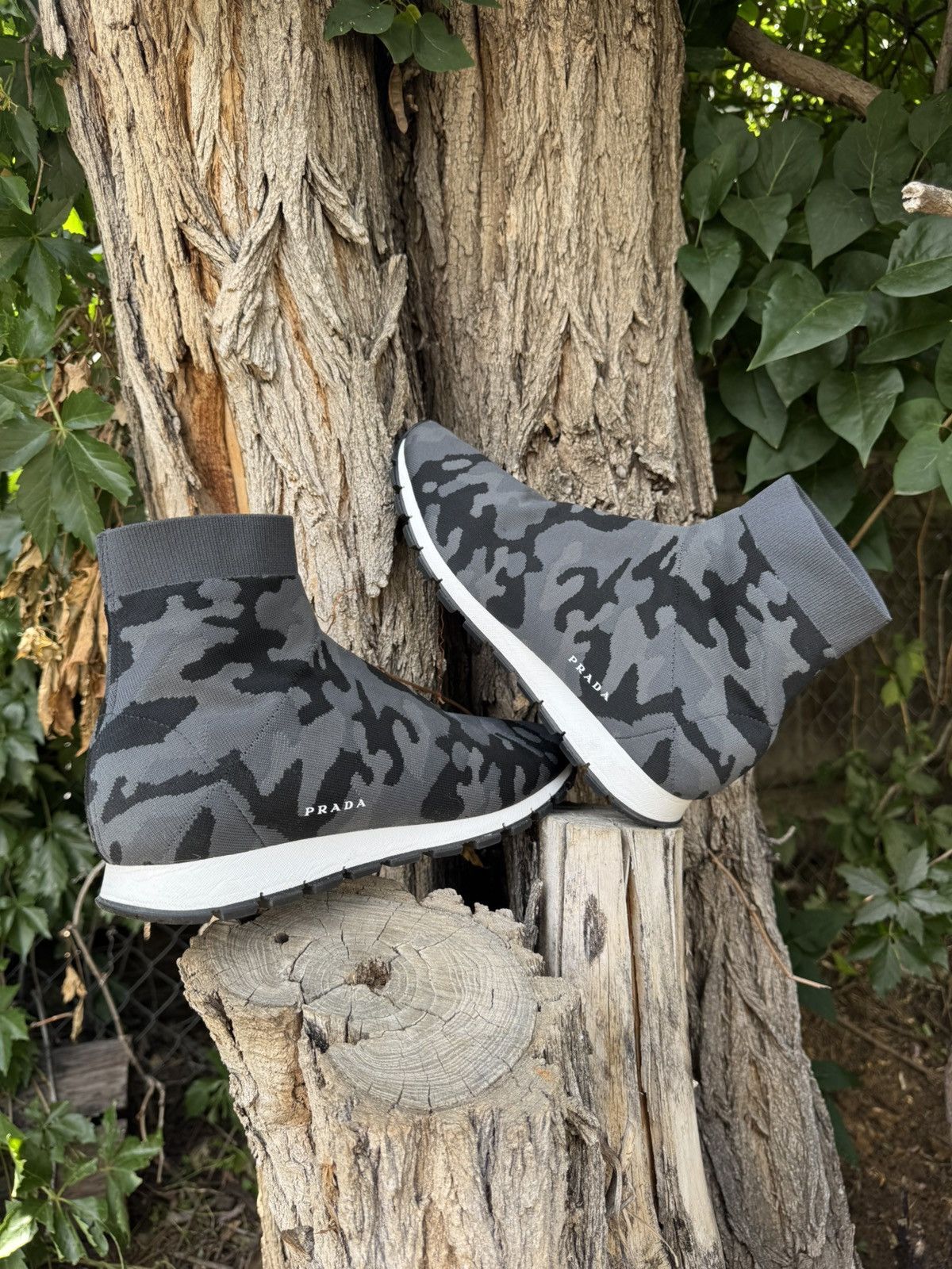 Prada Prada Camo Knit Sneakers Size US 10.5 / EU 43-44 - 1 Thumbnail