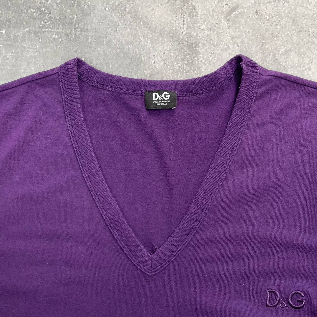 Designer × Dolce & Gabbana Dolce & Gabbana Underwear V-Neck T Shirt Purple Size XL/XXL Size US XXL / EU 58 / 5 - 3 Thumbnail