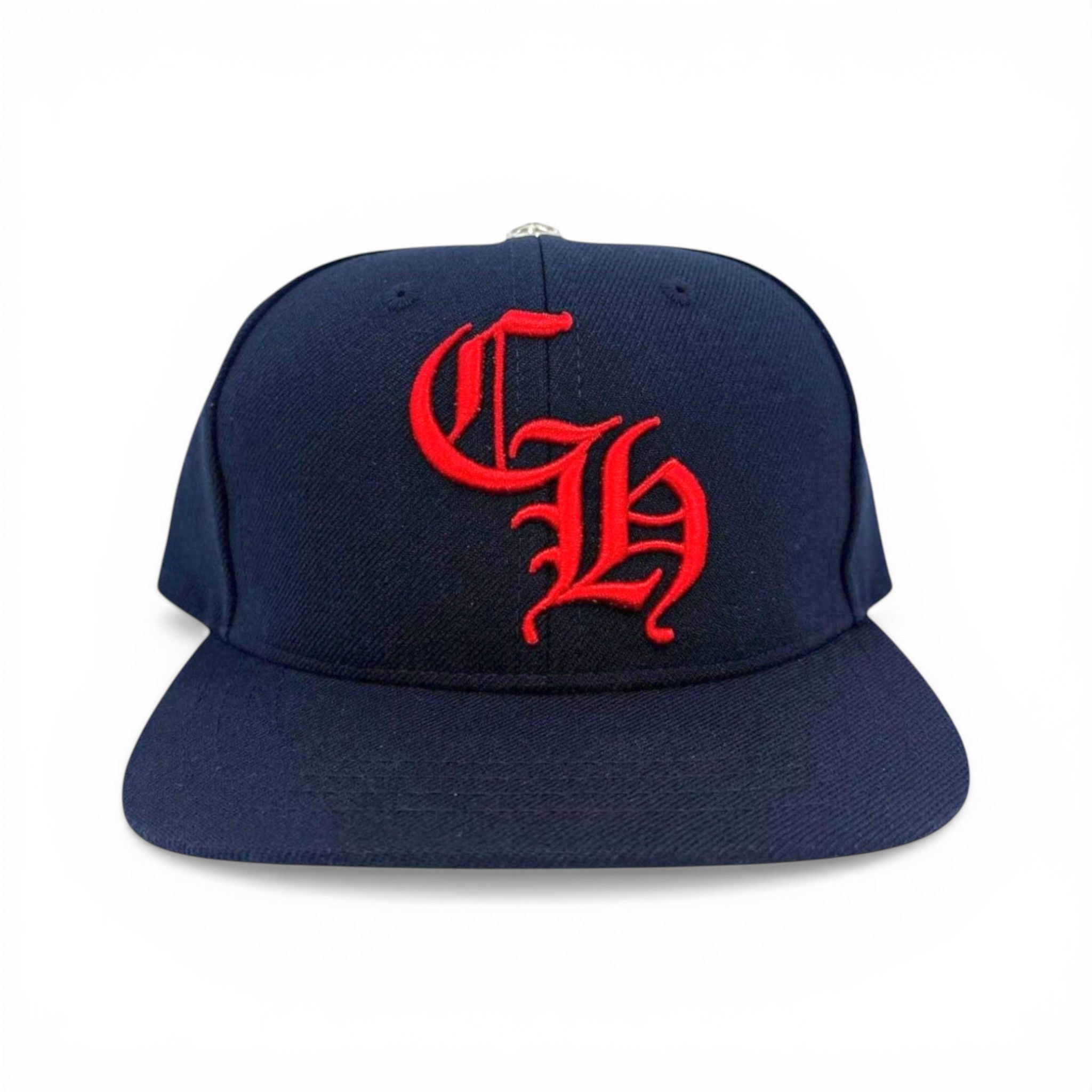 Chrome Hearts Embroidered CH Logo Baseball Hat Navy Red Size ONE SIZE - 1 Preview