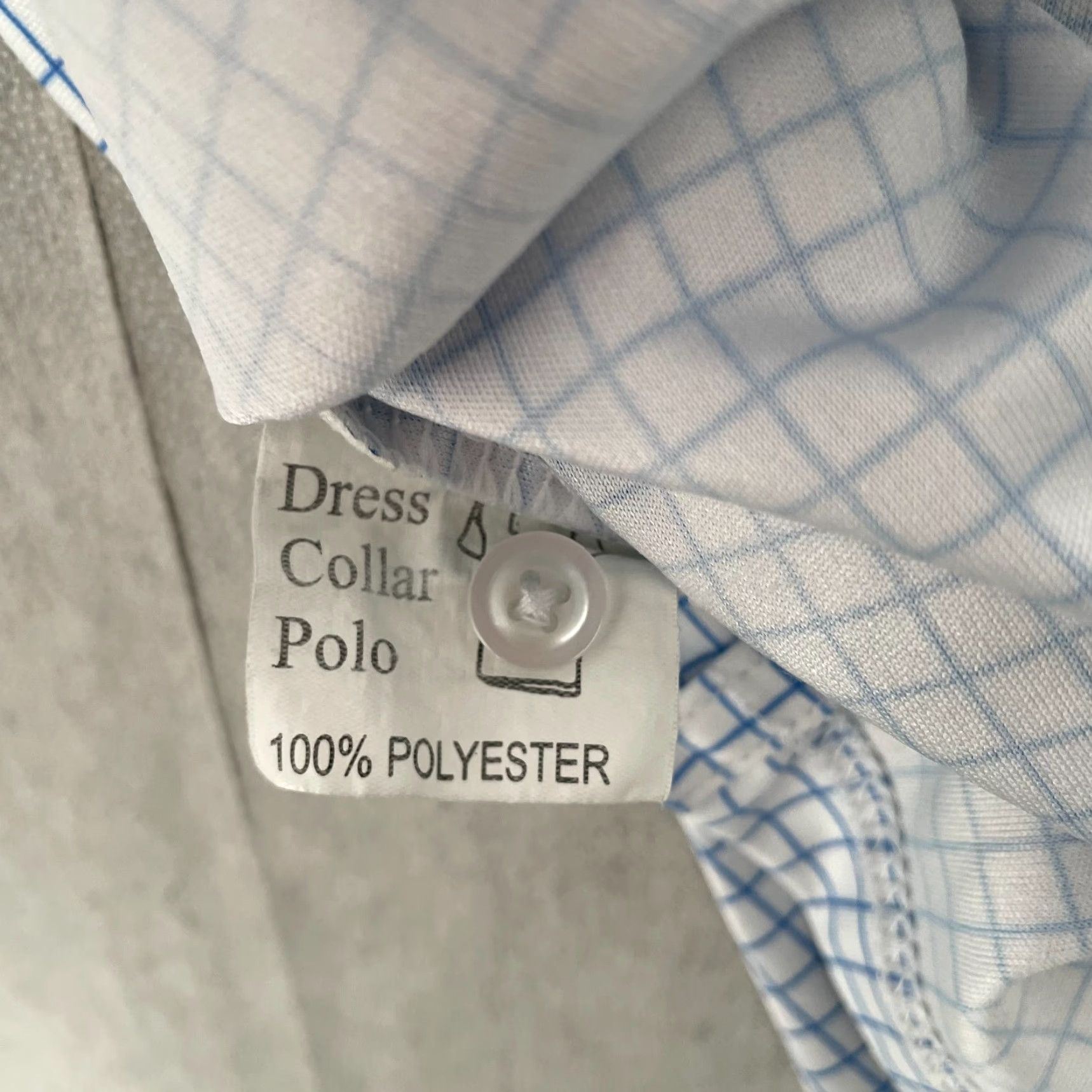 CO Collars & Co Shirt Polo Short Sleeve Dress Collar Men 2XL Blue White Check Polo Shirt Size 48R - 5 Thumbnail