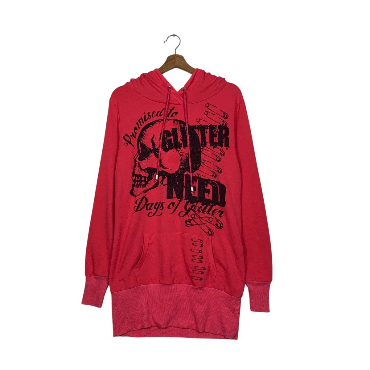 Japanese Brand GLITTER NEED Skulls Big Logo Punk Hoodies #1595-C71 Size M / US 6-8 / IT 42-44 - 7 Thumbnail