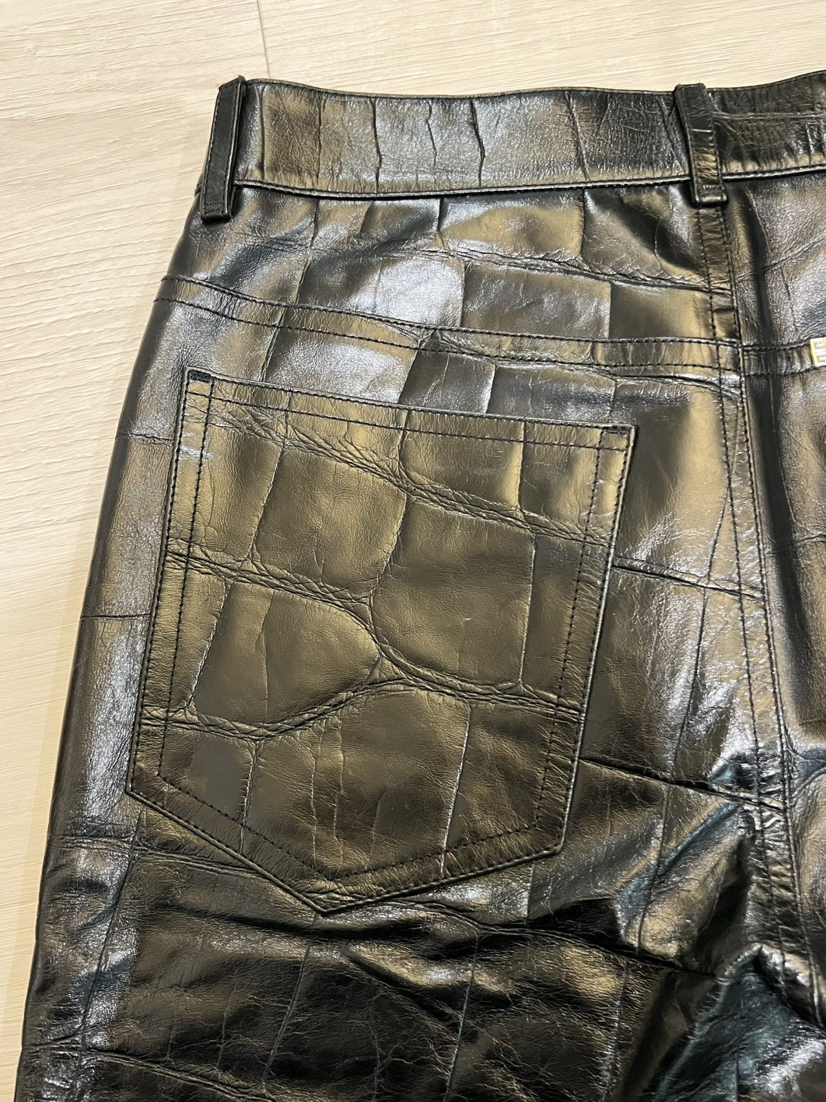 Givenchy Givenchy Croc Embossed Leather Pants Size US 32 / EU 48 - 12 Thumbnail