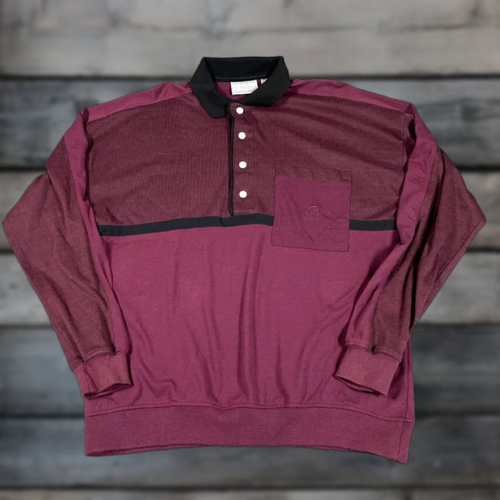 Vintage VTG Dad Style Collared Sweater Adult Large Red Stripes Lightweight Retro Knit 90s Classic Hipster Mens Size US L / EU 52-54 / 3 - 1 Thumbnail