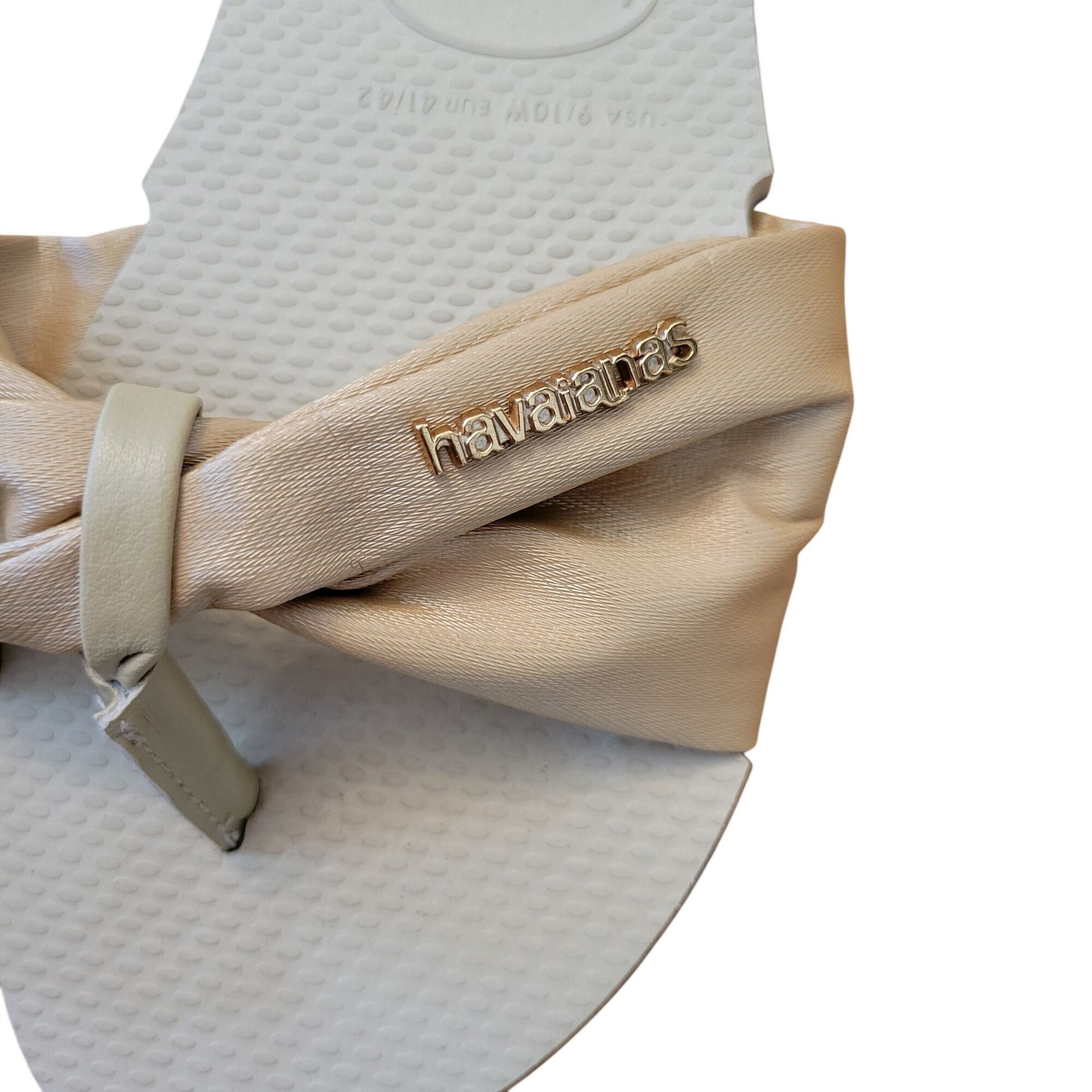 Vintage Havaianas Beige Bow Slide Sandals 9/10W Flip Flops Summer Sa Size US 10 / IT 40 - 7 Thumbnail