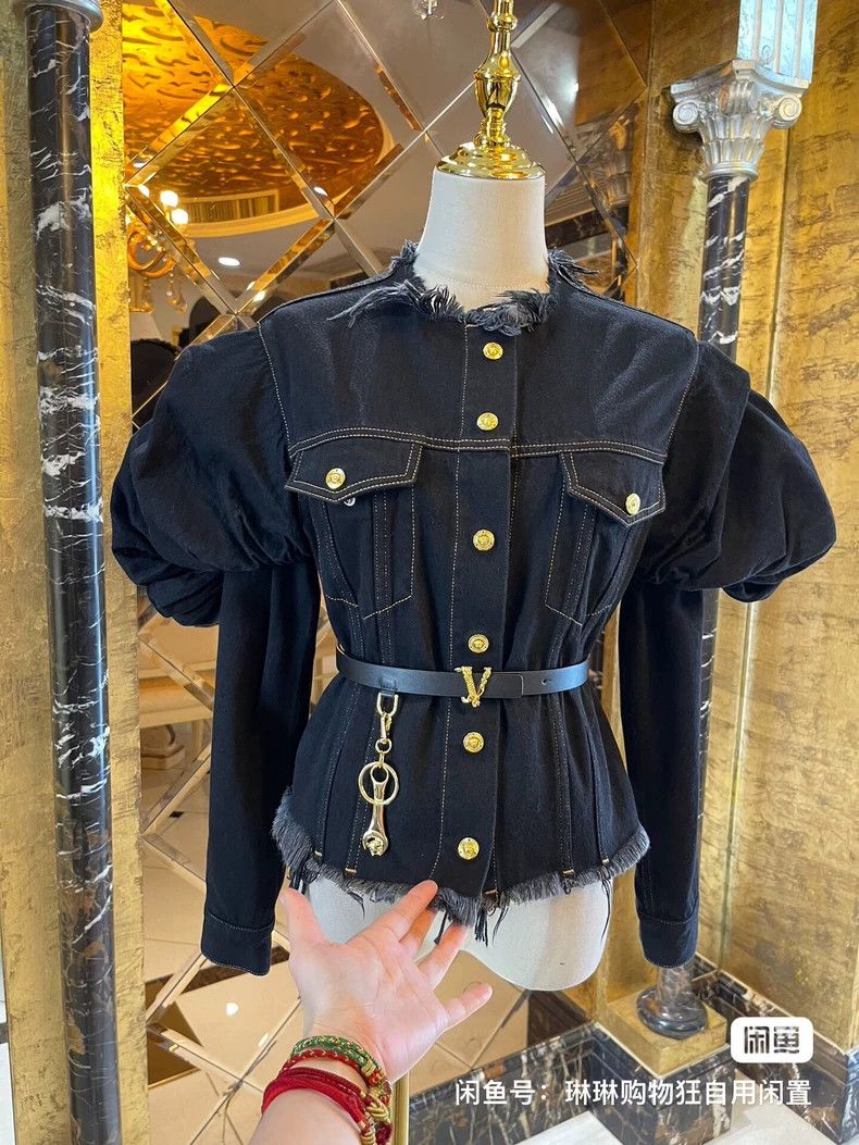 Versace Versace Court three-dimensional puff sleeve denim jacket Size M / US 6-8 / IT 42-44 - 9 Thumbnail