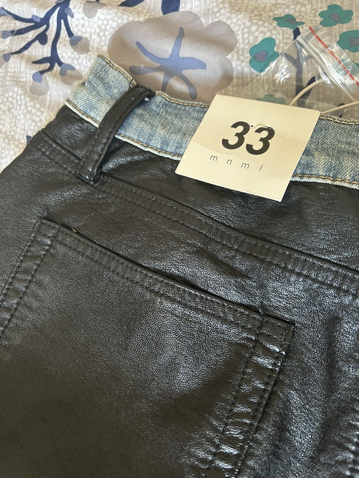 MNML MNML Jeans Mens 33 Denim & Faux Leather 2 Sided Skinny Pants Size US 33 - 3 Thumbnail