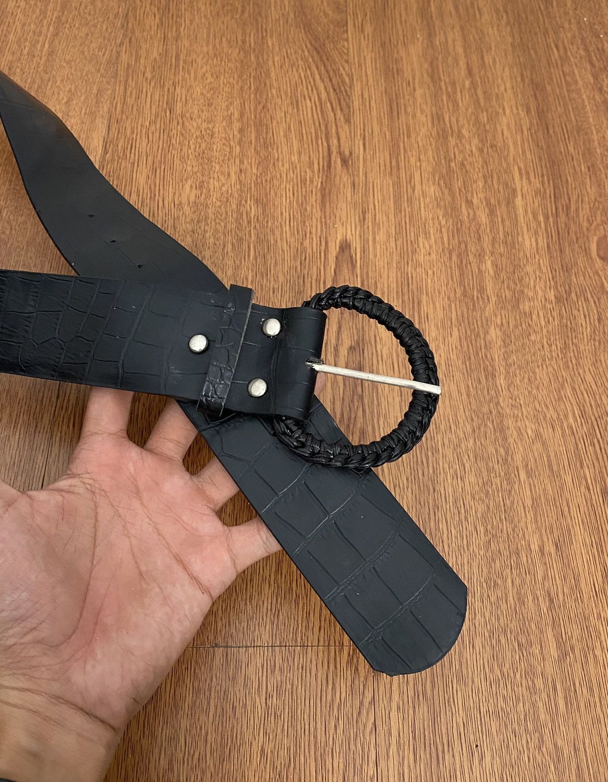 If Six Was Nine × Japanese Brand × Le Grande Bleu (L.G.B.) Snakeskin black leather belt Size ONE SIZE - 2 Thumbnail