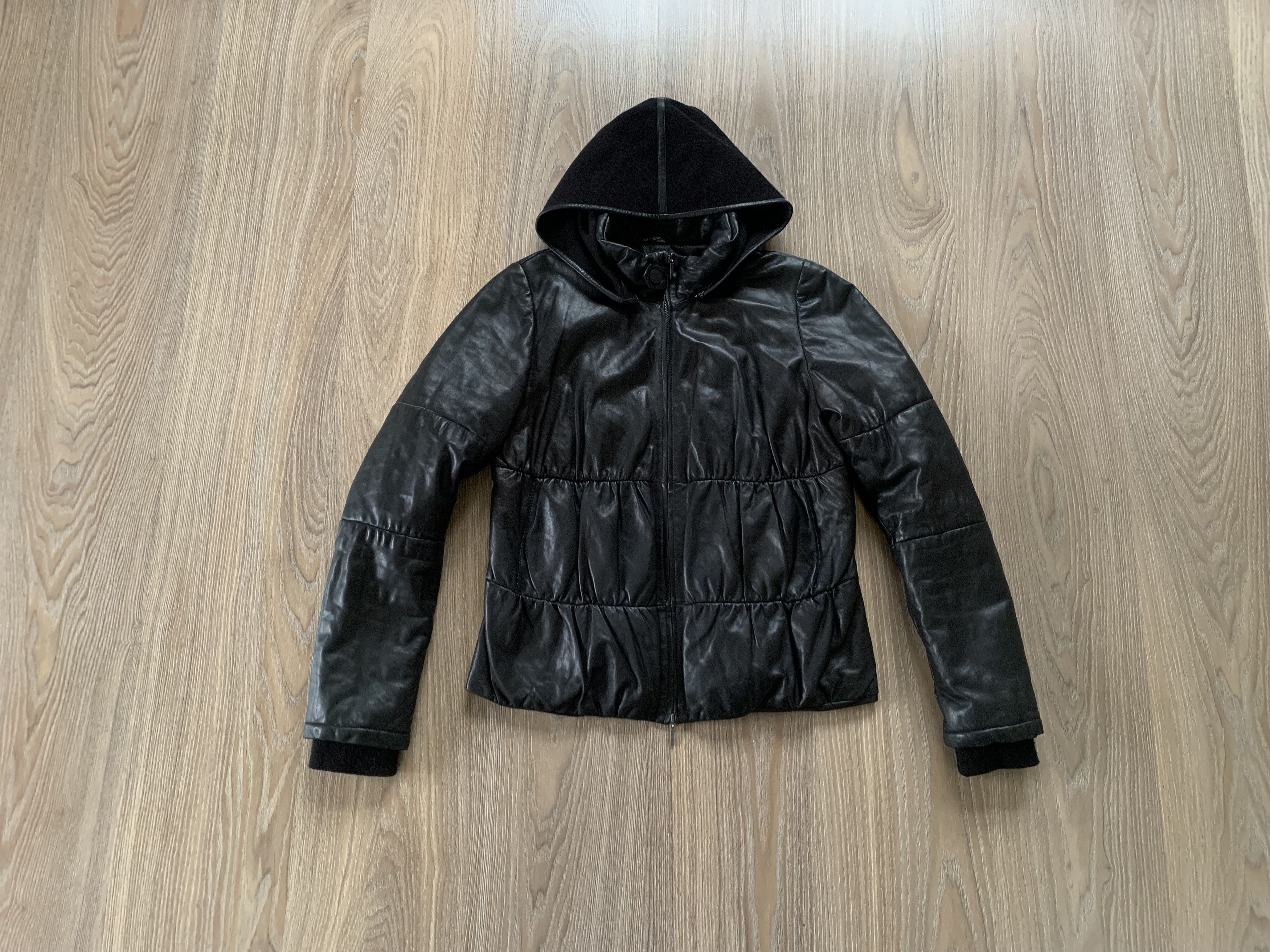 Japanese Brand Vintage Roman Bow Black Leather Jacket With Hood Size M / US 6-8 / IT 42-44 - 12 Thumbnail