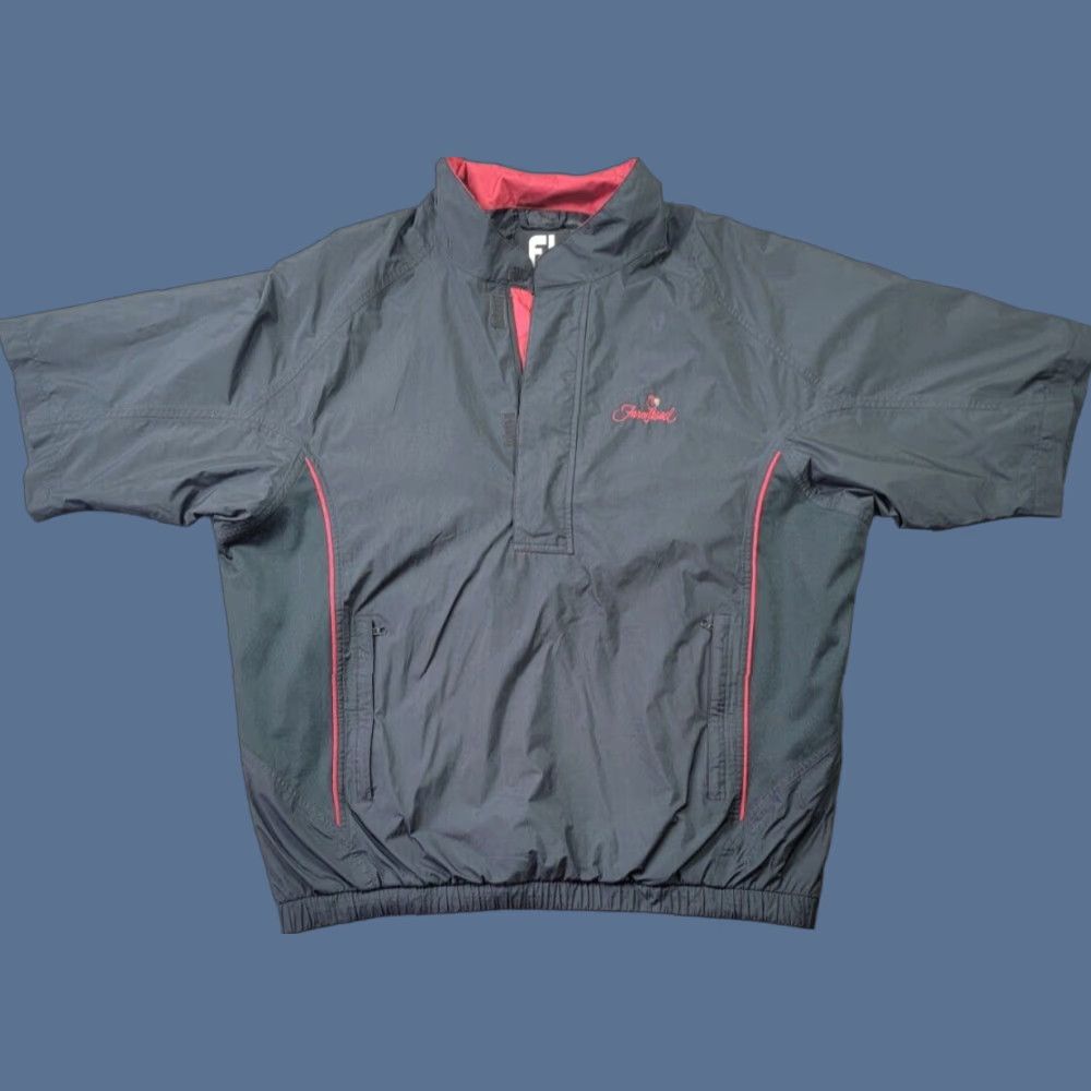 Footjoy FootJoy DryJoys Jacket Mens XL Black Red 1/2 Zip Golf Pullover Windbreaker Logo Size US XL / EU 56 / 4 - 1 Thumbnail