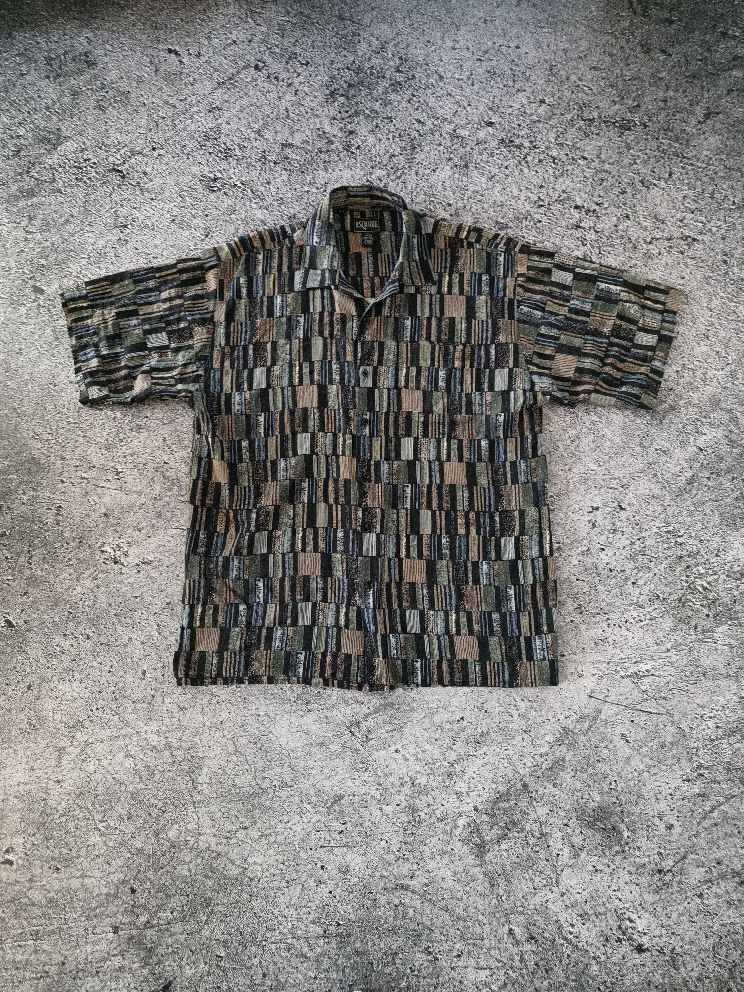 Vintage Vintage 90s abstrack linen rayon shirt Size US XL / EU 56 / 4 - 1 Thumbnail