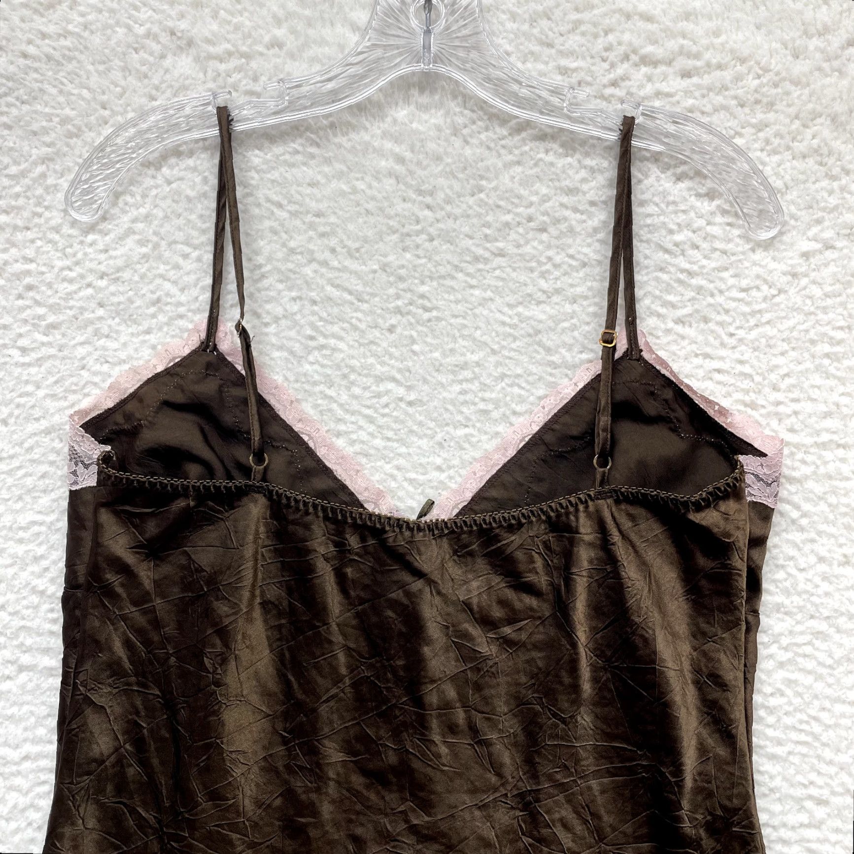 Vintage VINTAGE No Boundaries Camisole Top L Brown Pink Satin Grunge Y2K Fairy Shirt Women/Men Size L / US 10 / IT 46 - 4 Thumbnail