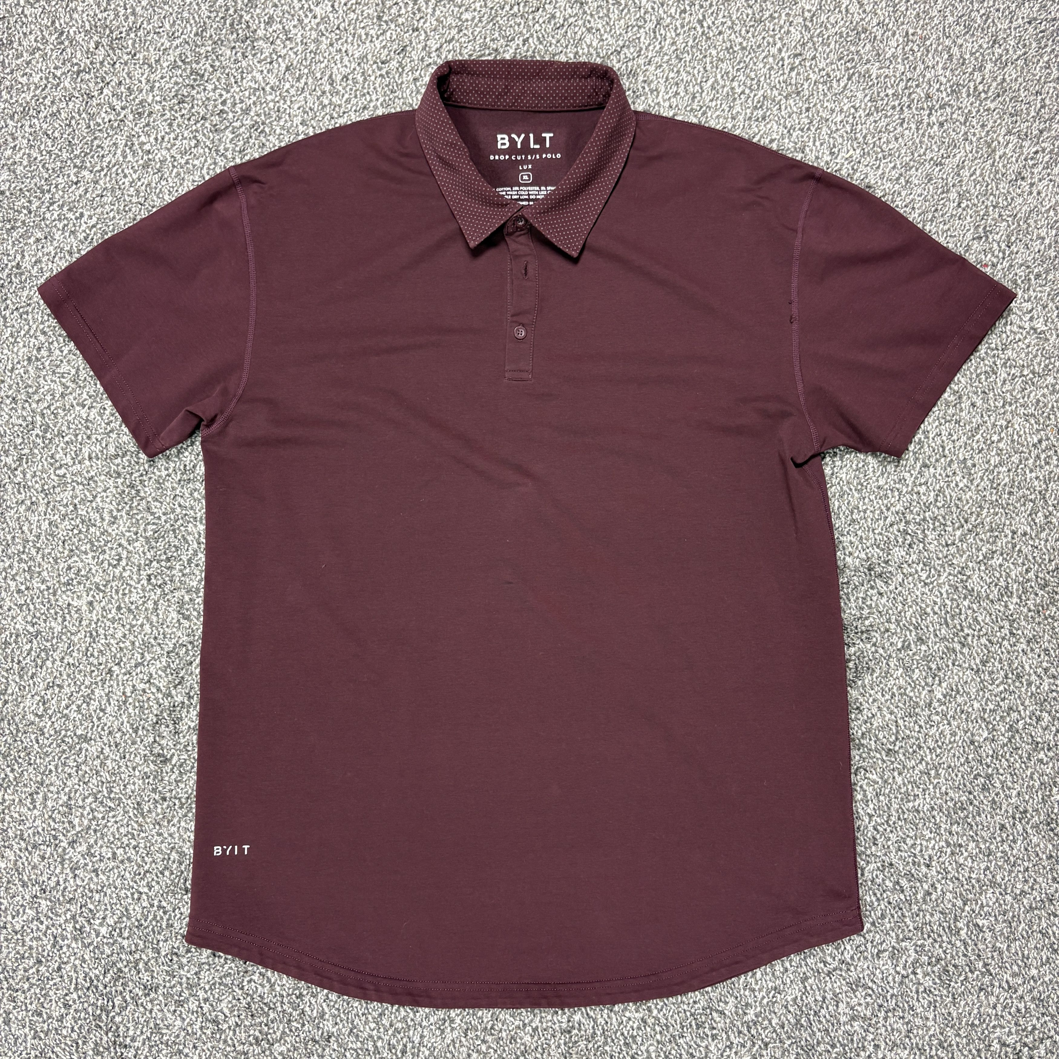BYLT Premium Basics Bylt Drop Cut Lux Polo Maroon, Size XL Size US XL / EU 56 / 4 - 1 Thumbnail