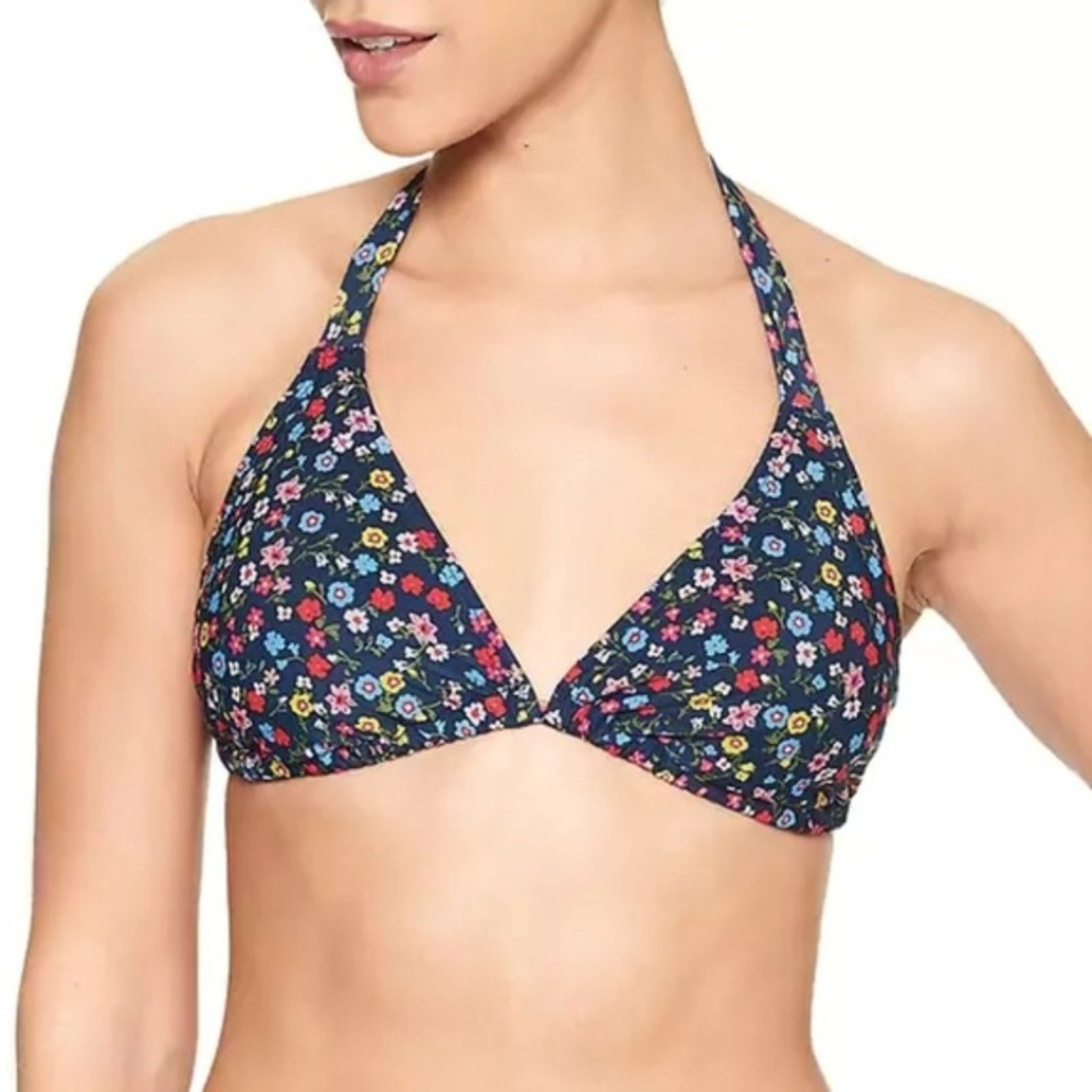 Gap Floral Mix Triangle Bikini Top in Pink, Women's (Size Medium)