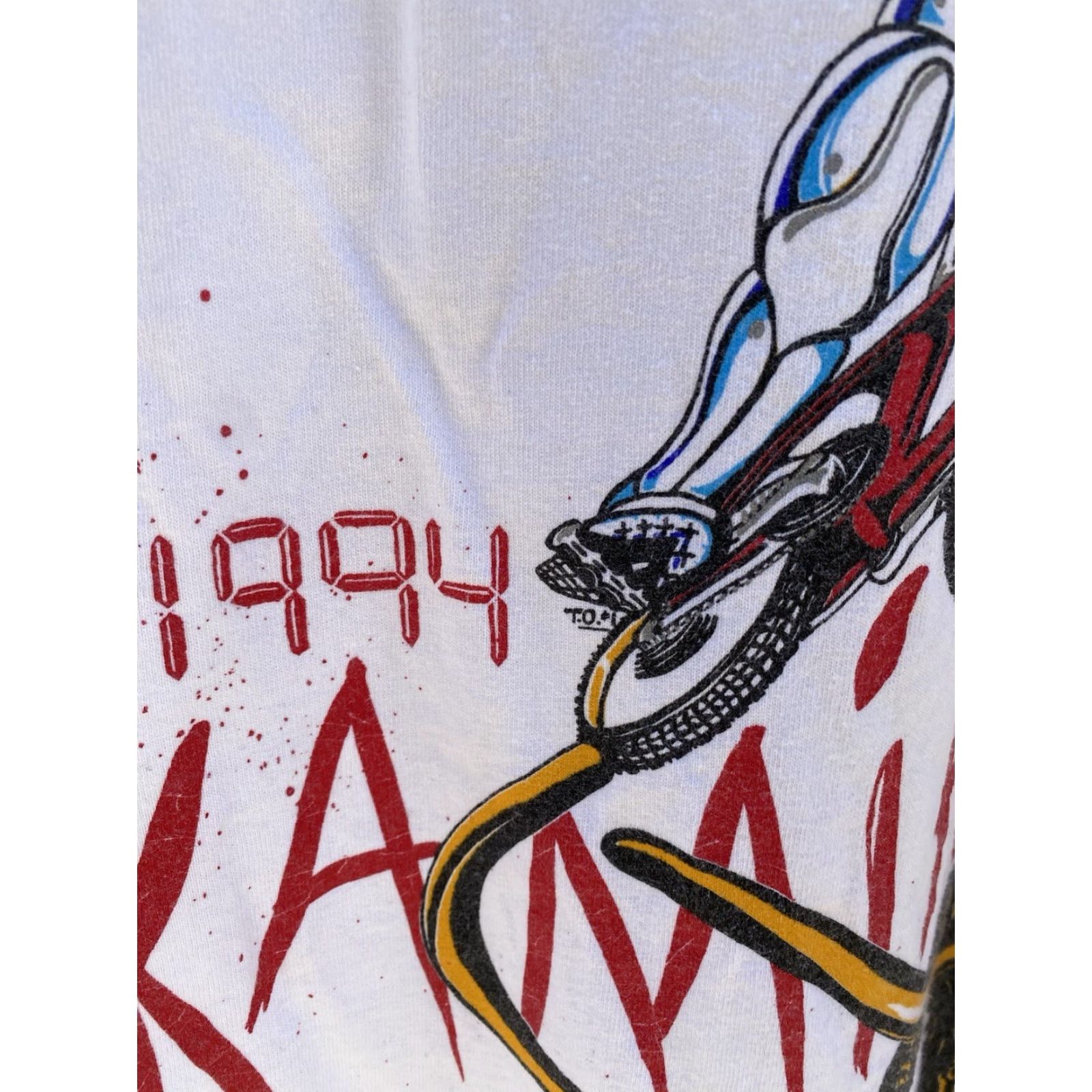 Vintage VINTAGE Mammoth Mountain Bike Park 1994 Kamikaze T Shirt Mountain Bike HL Miller USA L White Cotton 90s Sports Outdoor Graphics Mens Size US L / EU 52-54 / 3 - 4 Thumbnail