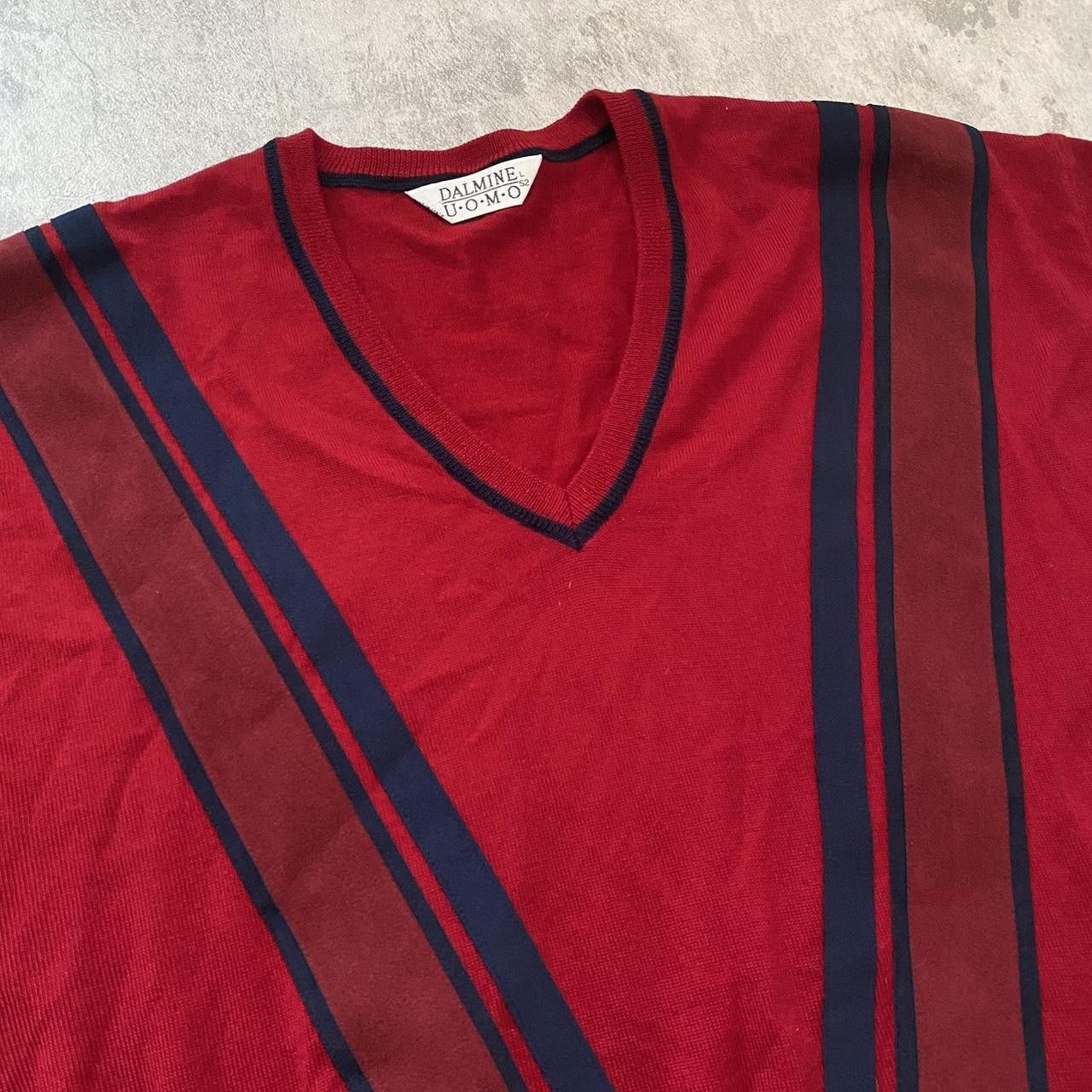 Other Red 100% Pure Wool Boxy vintage 90s V-neck Size US L / EU 52-54 / 3 - 2 Thumbnail