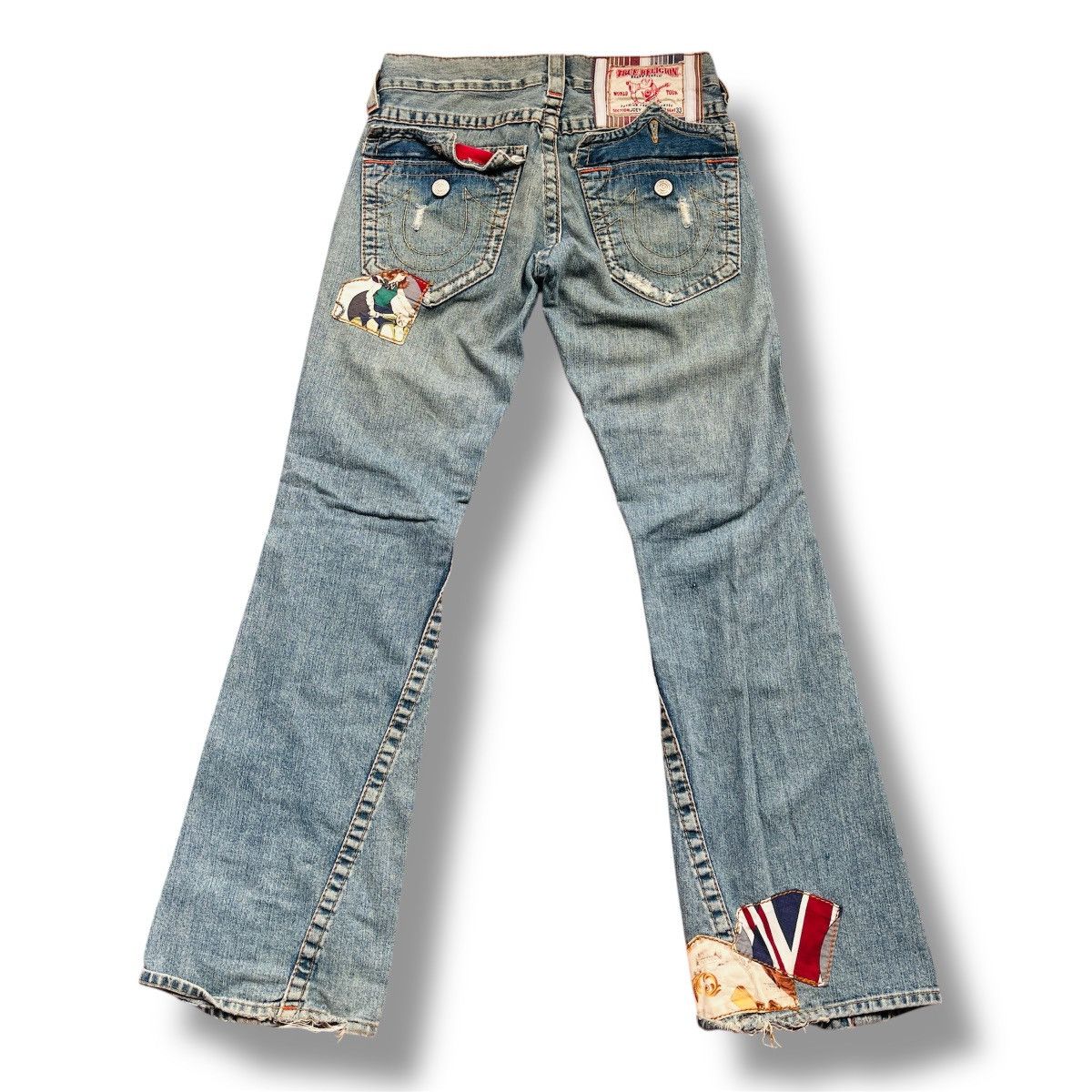Seditionaries Flared TRUE RELIGION Distressed Patches Sashiko Jeans Size US 28 / EU 44 - 4 Thumbnail