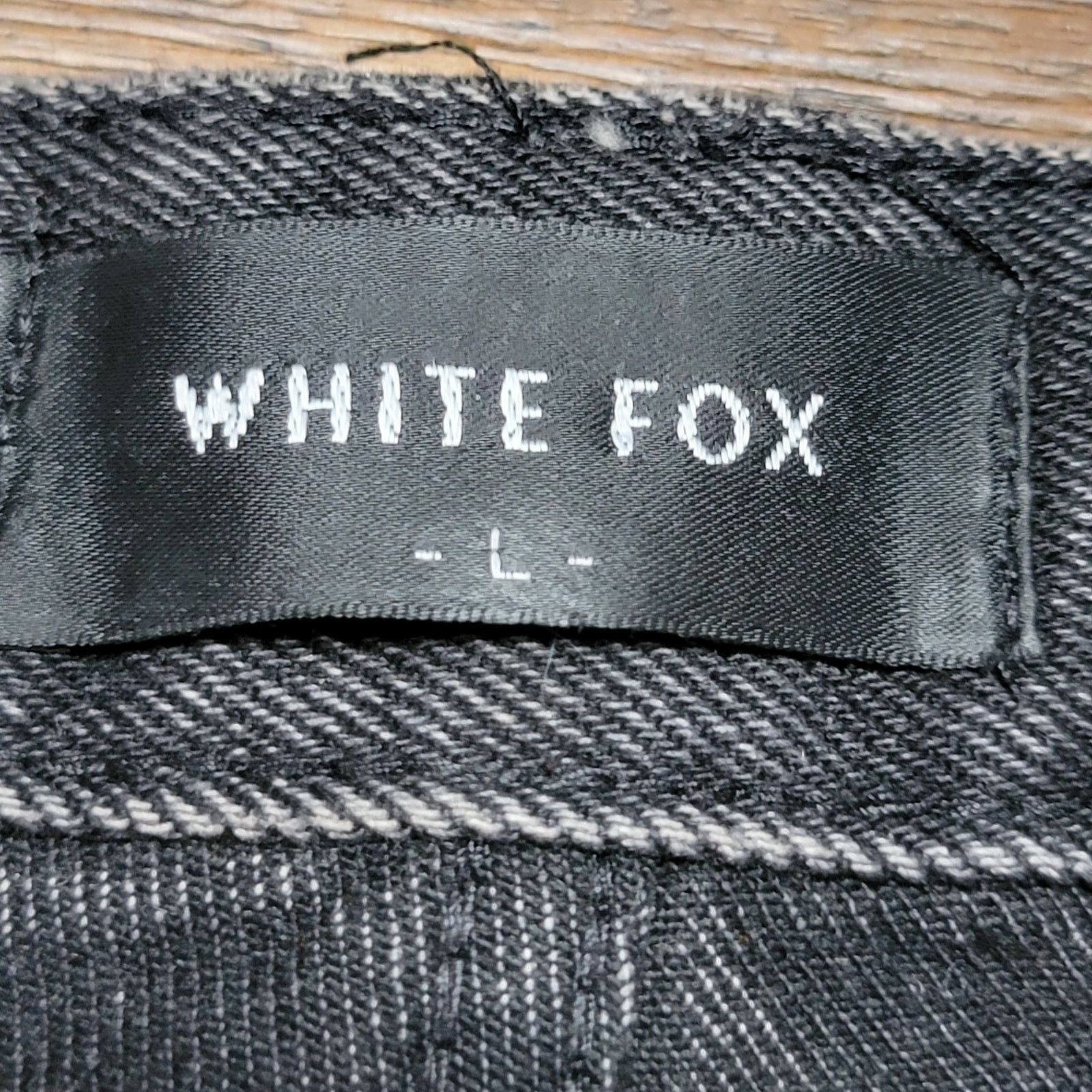 Other White Fox Black Denim Wide Leg Jeans w/ Front Studs - Large Size 30" / US 8 / IT 44 - 6 Thumbnail