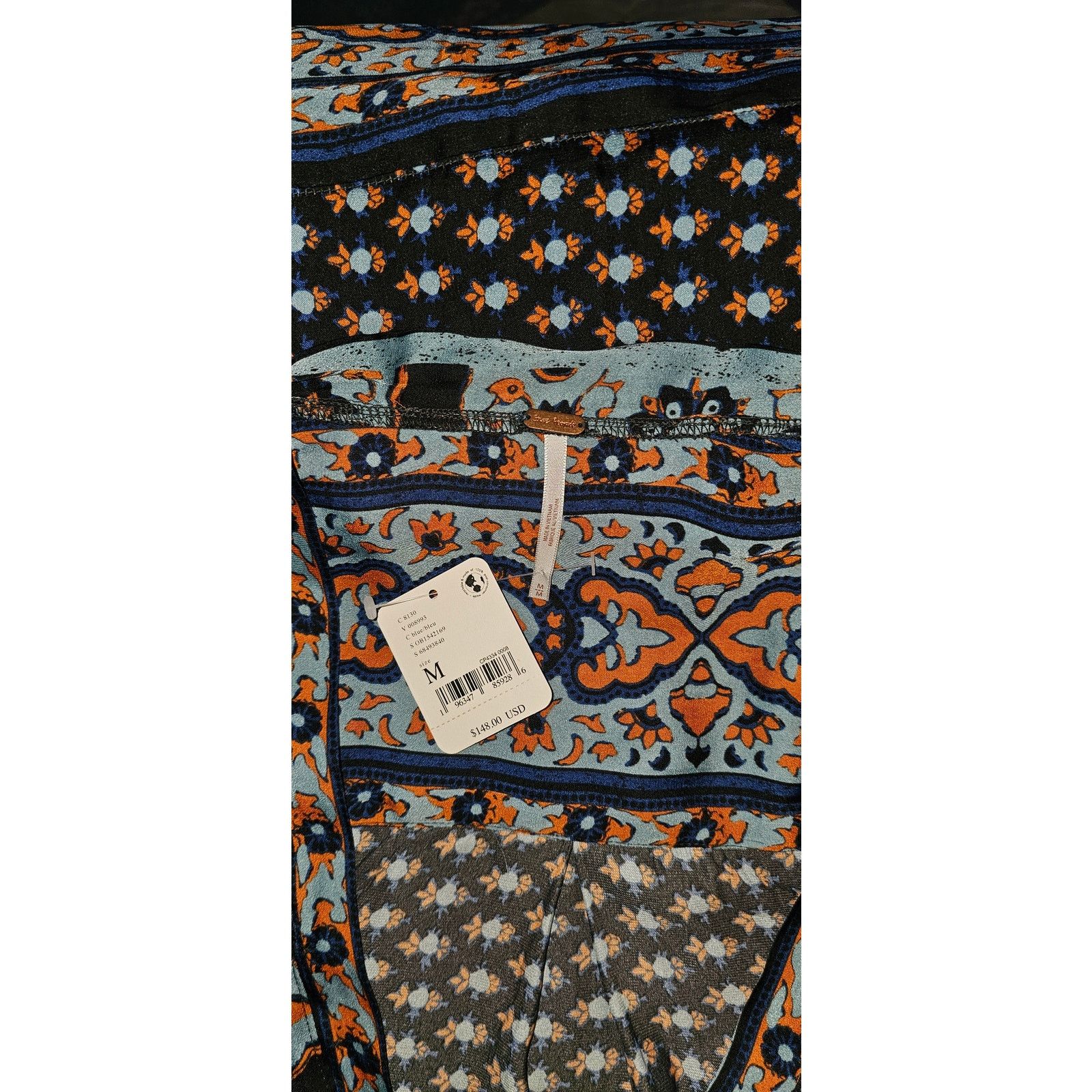 Free People New Meadow Mod Mini Shift Dress $148 MEDIUM Boho Blue Size M / US 6-8 / IT 42-44 - 7 Thumbnail
