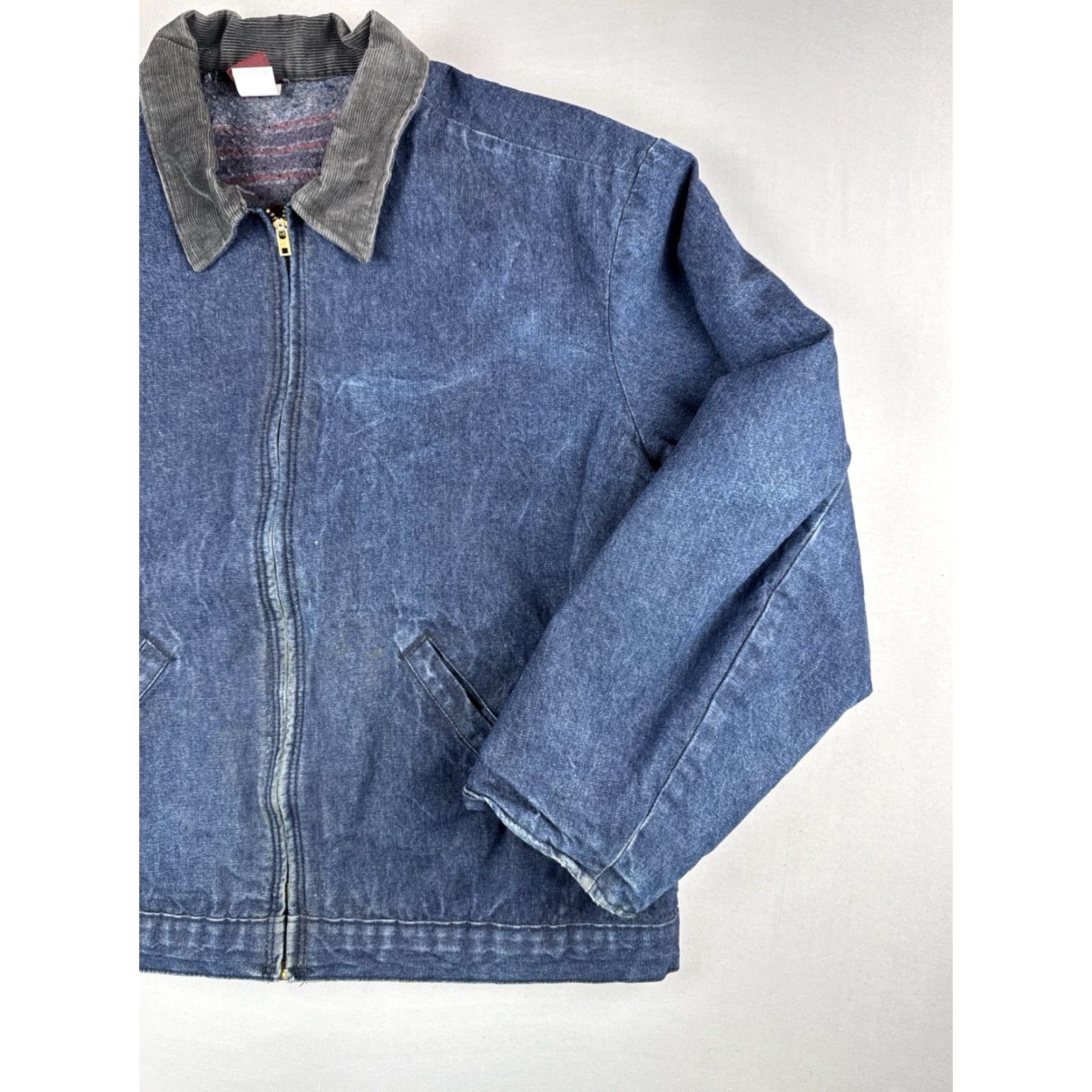 Denime VINTAGE Big Ben Denim Jacket 48 Regular Blue 80s Blanket Lined Zip Workwear Mens XL 48 Regular Mens Bomber Jacket Size US M / EU 48-50 / 2 - 3 Thumbnail