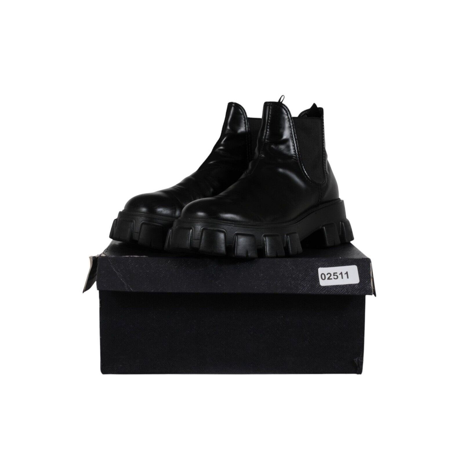 Prada Monolith Chelsea Boots Black Leather - 02511B Size US 11 / EU 44 - 13 Thumbnail
