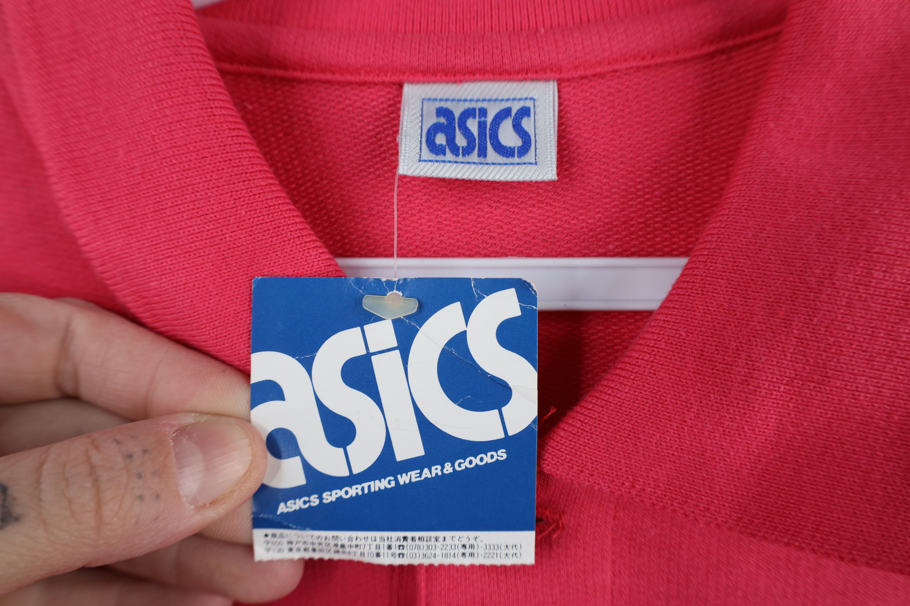 Asics × Vintage Deadstock Vintage 90s Asics Collared Pullover Polo Pink Size L / US 10 / IT 46 - 5 Thumbnail