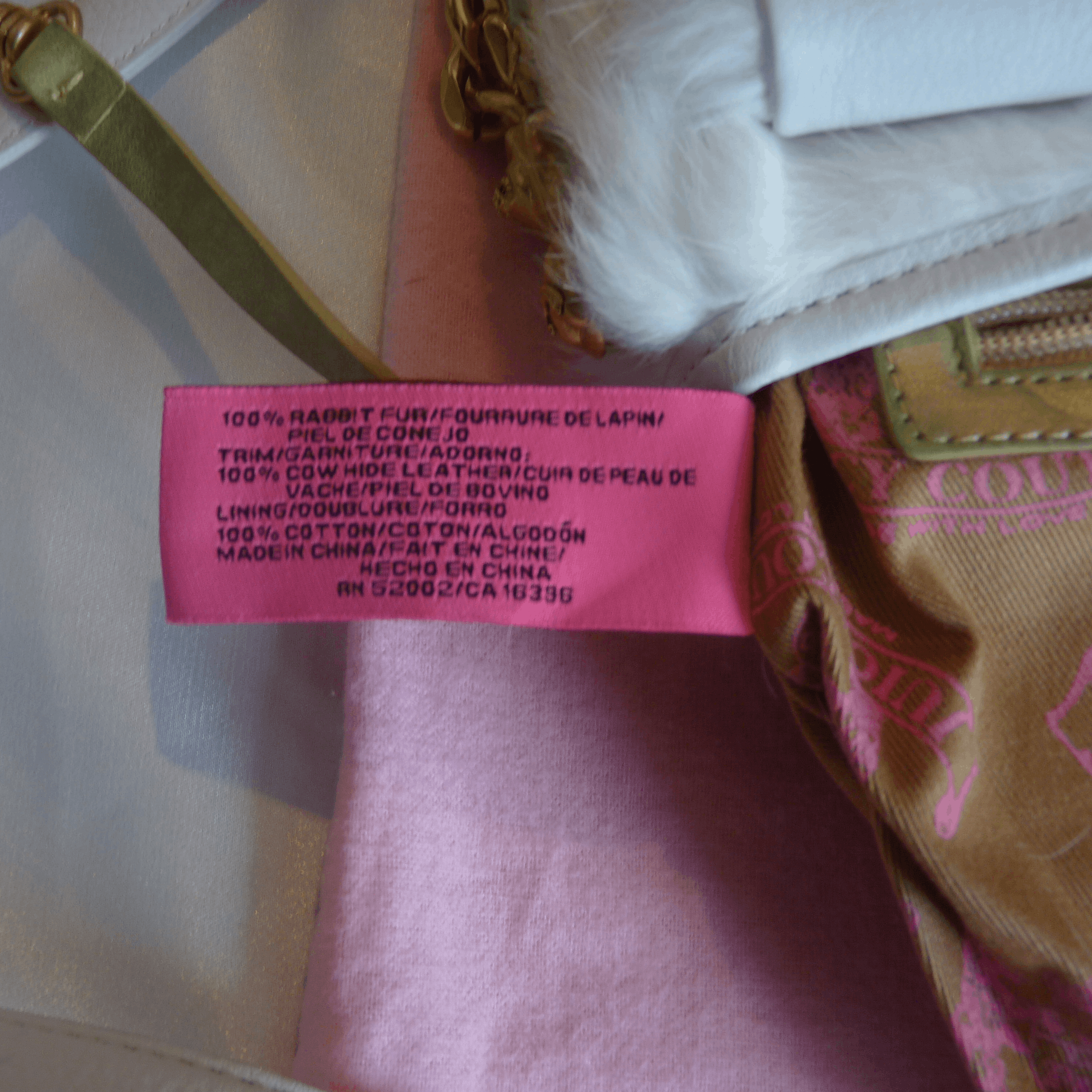 Juicy Couture Rare 2004 Vintage Juicy Couture REAL Rabbit Fur bag P&G Size ONE SIZE - 8 Thumbnail