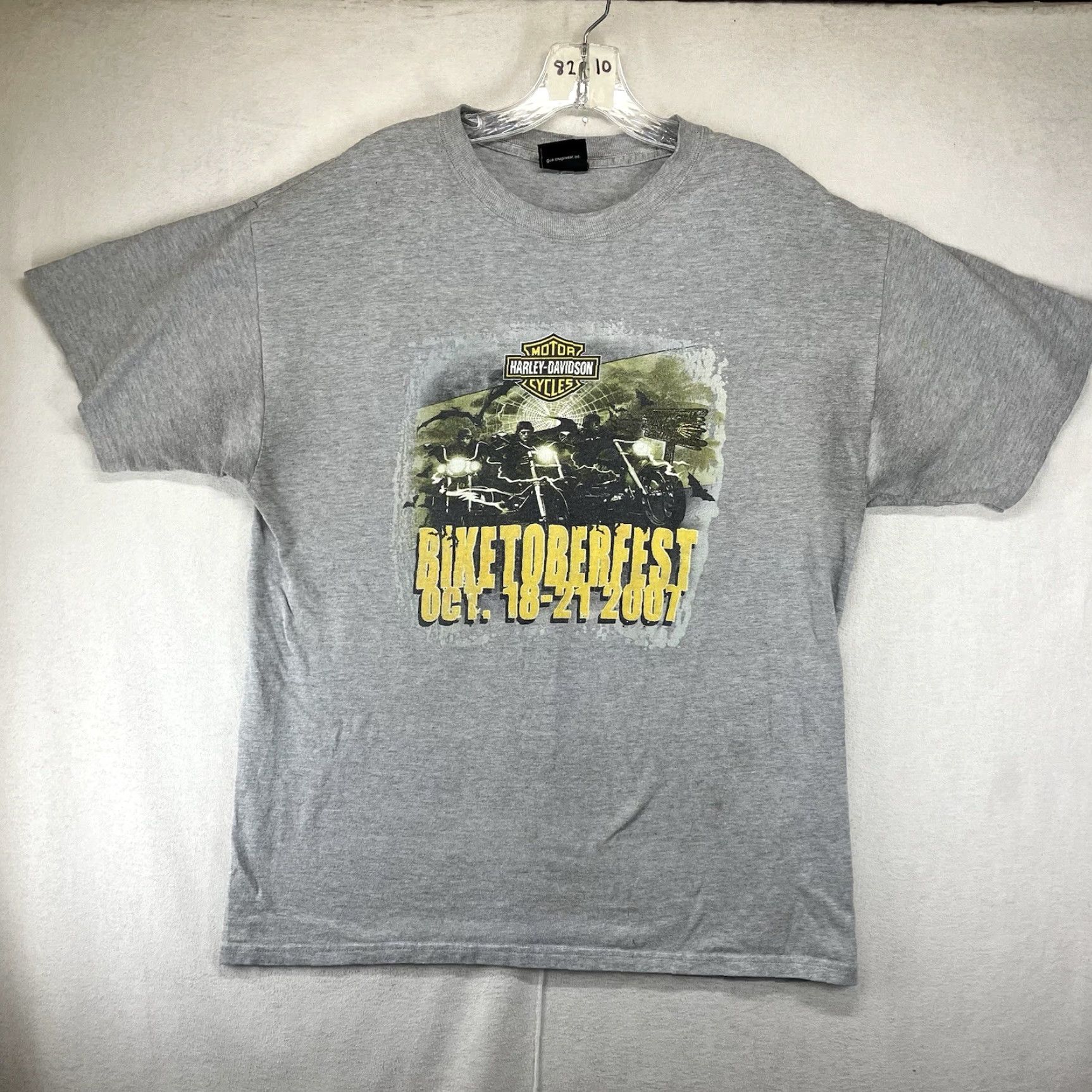 Harley Davidson Harley-Davidson Halloween T-Shirt Medium Gray Graphic Print Dracula Frankenstein Wolfman Biker Mens Size US M / EU 48-50 / 2 - 3 Thumbnail