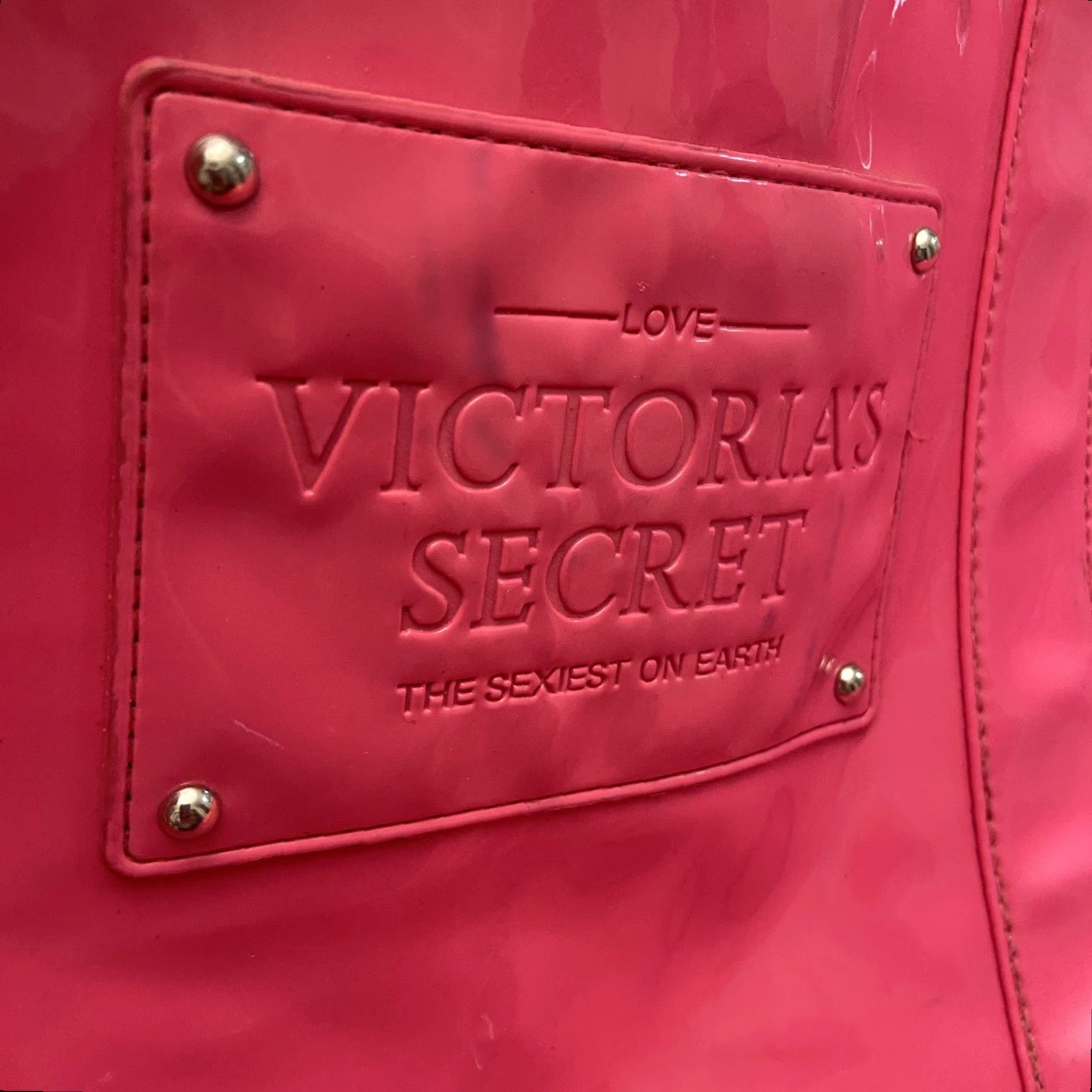 Victoria's Secret VINTAGE Victoria's Secret Pink Tote Bag Canvas Large Women Shoulder Strap Zip Closure Pink 90s/2000s? Size ONE SIZE - 4 Thumbnail