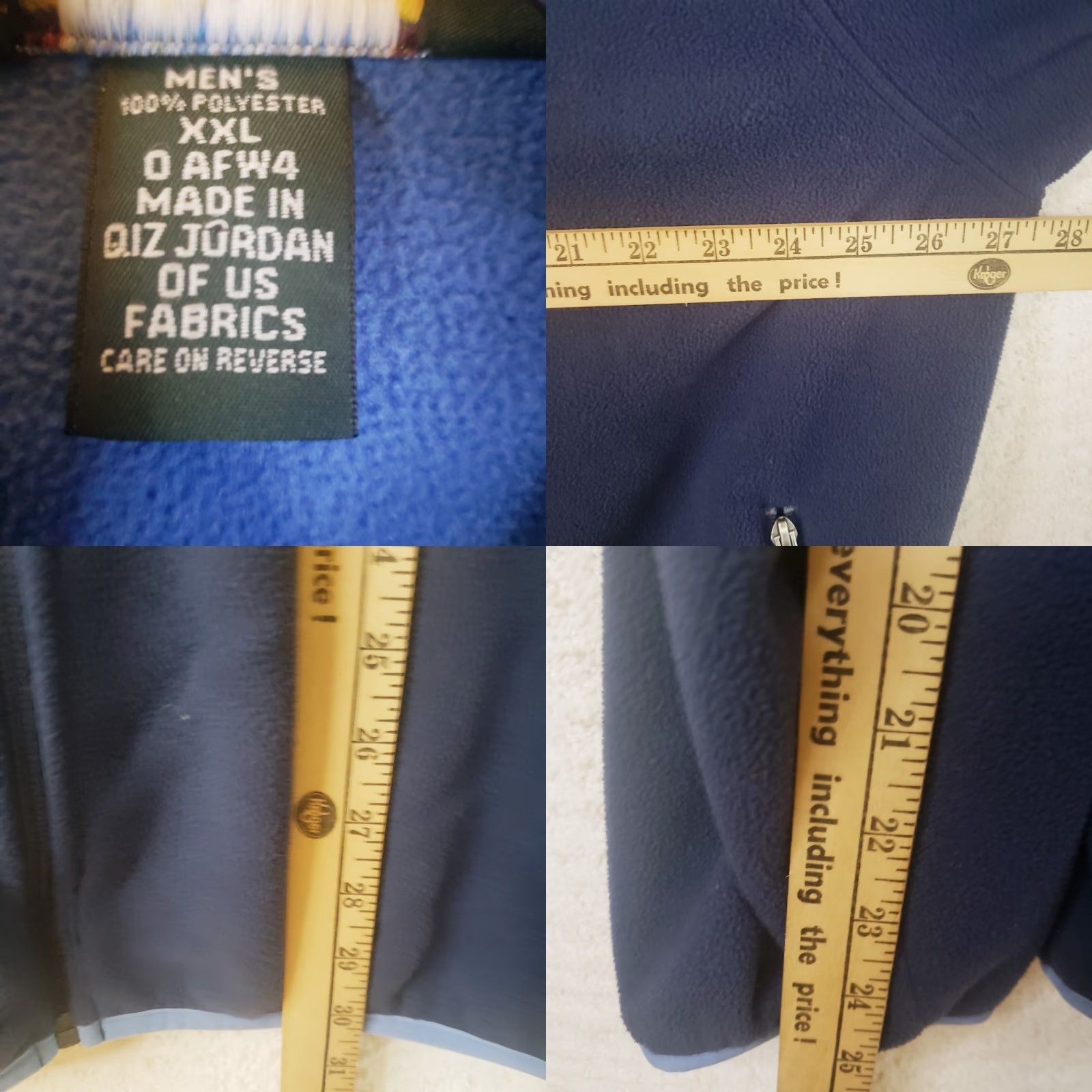 Vintage L.L. Bean Jacket Mens 2XL Blue Fleece Full Zip Polartec Mid-Length Windbreaker Pockets Size US XXL / EU 58 / 5 - 10 Thumbnail