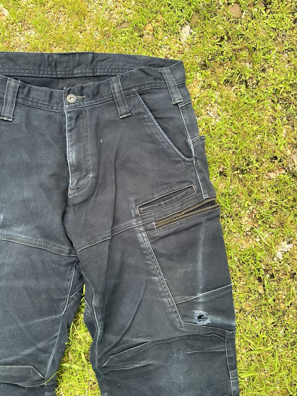 Beauty Beast VINTAGE DOUBLE KNEE TORAICHI JAPAN FADED BIKERS PANTS Size US 32 / EU 48 - 4 Thumbnail