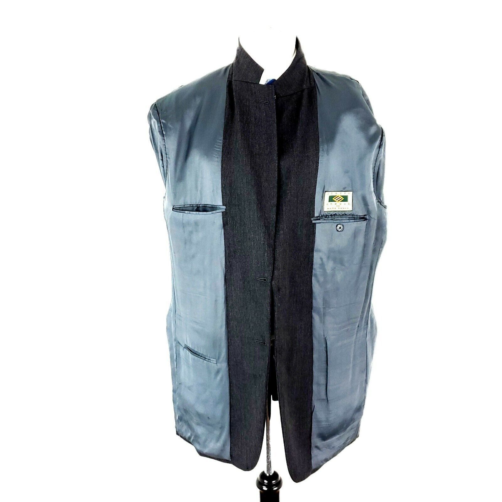 Joseph Abboud Joseph Abboud Mark Shale Wool 2 Button Blazer 44L Gray Herri Size 44L - 10 Thumbnail